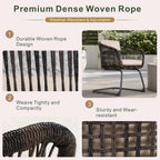 Classic Premium Dense Woven Rope Design Iron Spring Chair Set of 2 (PAC-2651-BR-KD) - Direct Wicker