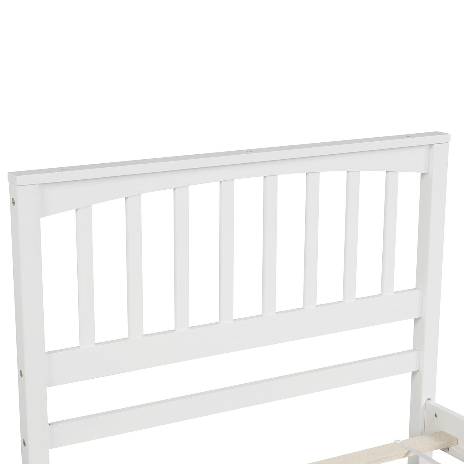 Classic Wood Platform Bed Twin Size with Headboard and Footboard (WF195377AAK) - Direct Wicker