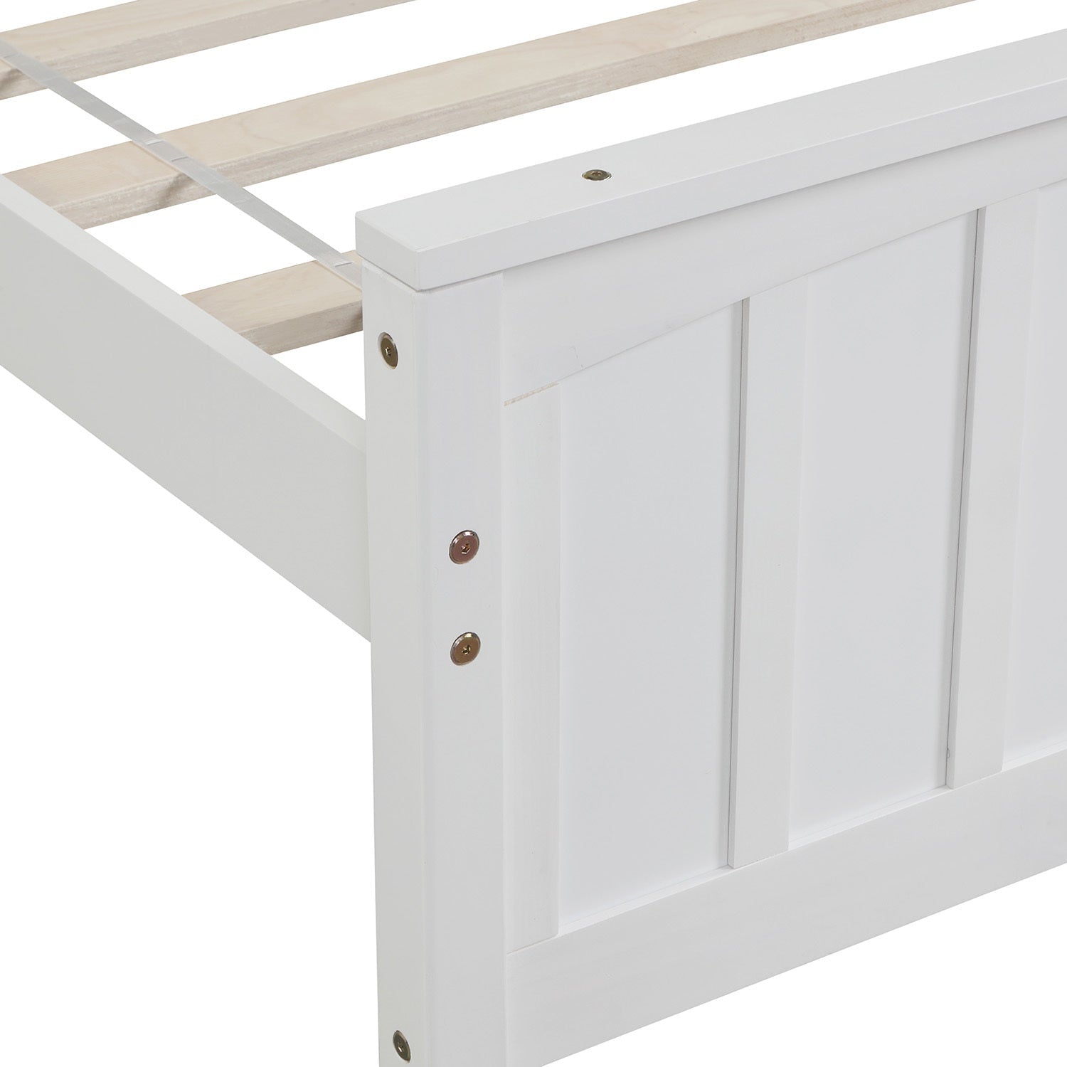 Classic Wood Platform Bed Twin Size with Headboard and Footboard (WF195377AAK) - Direct Wicker