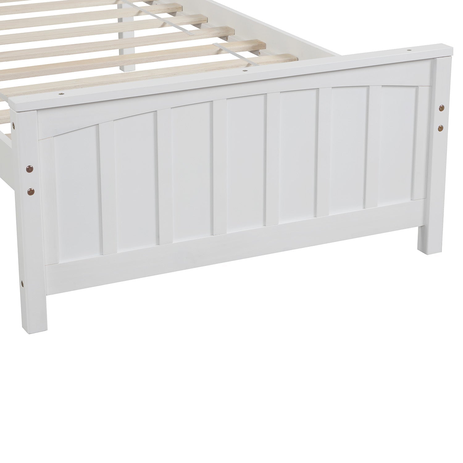 Classic Wood Platform Bed Twin Size with Headboard and Footboard (WF195377AAK) - Direct Wicker