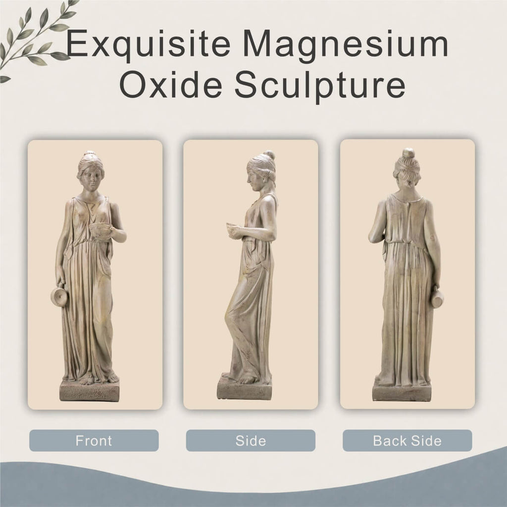 Classical Woman Garden Statue, Blue-Gray Finish (GS-2639-GR-CY) - Direct Wicker