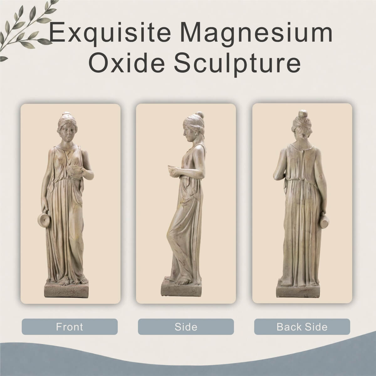 Classical Woman Garden Statue, Blue-Gray Finish (GS-2639-GR-CY) - Direct Wicker