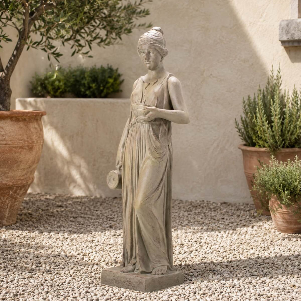 Classical Woman Garden Statue, Blue-Gray Finish (GS-2639-GR-CY) - Direct Wicker