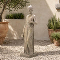 Classical Woman Garden Statue, Blue-Gray Finish (GS-2639-GR-CY) - Direct Wicker