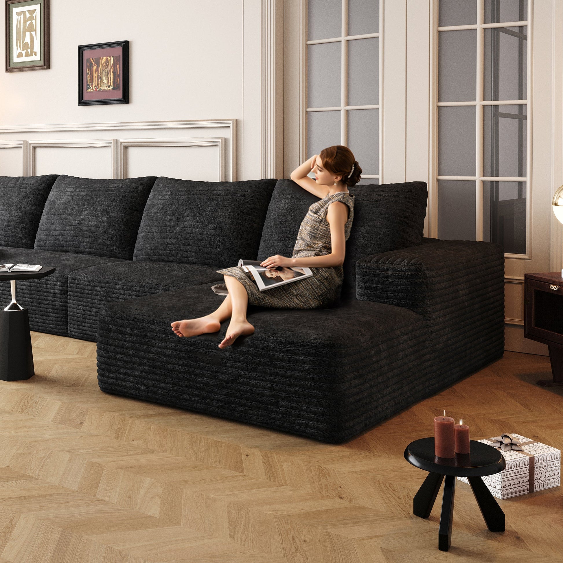 Cloud Sectional Couch with L - Shape Chaise, Modern Modular Sofa (W2824S00025) - Direct Wicker