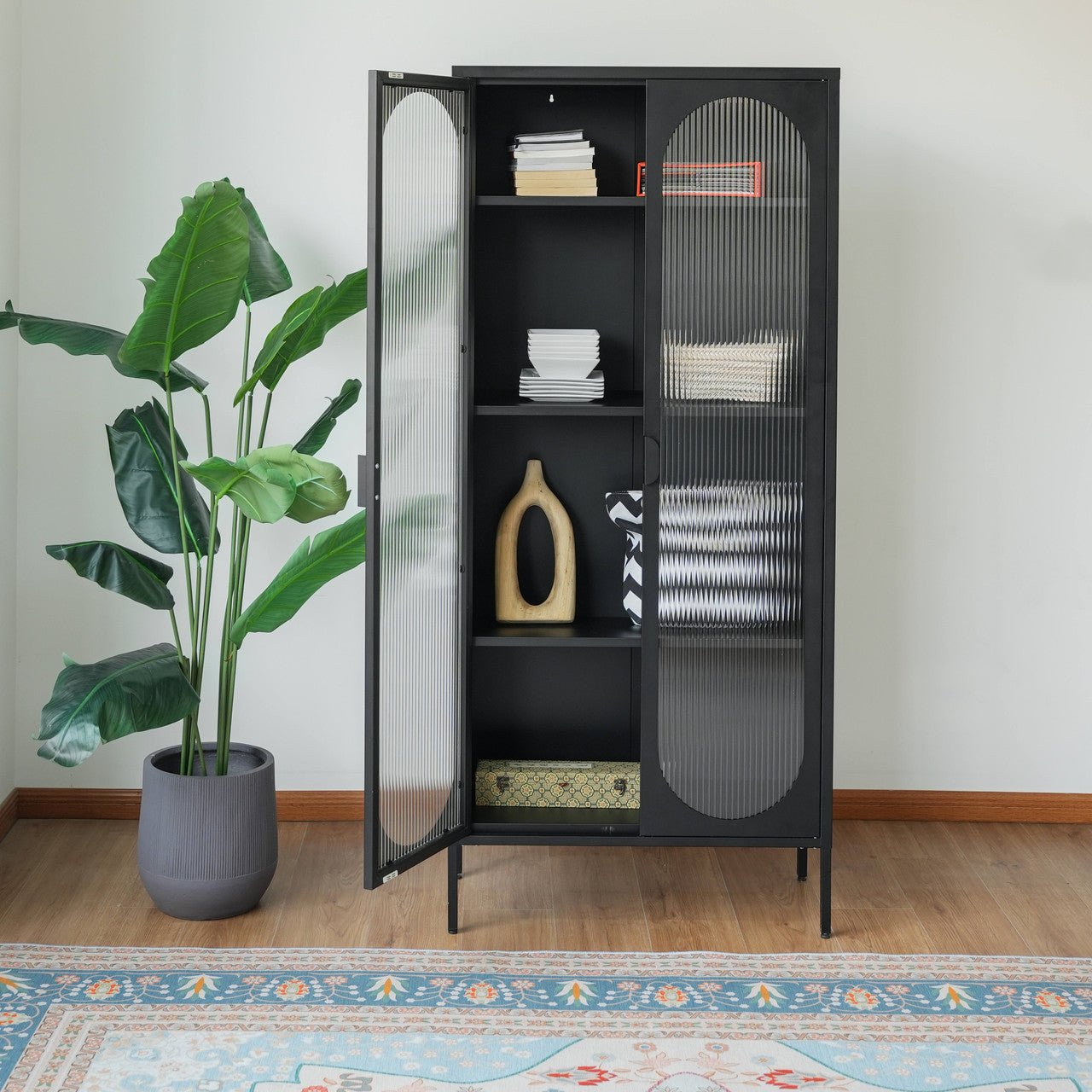 Cold-rolled steel with toughened glass peeping iron locker (DW-DC08) - Direct Wicker