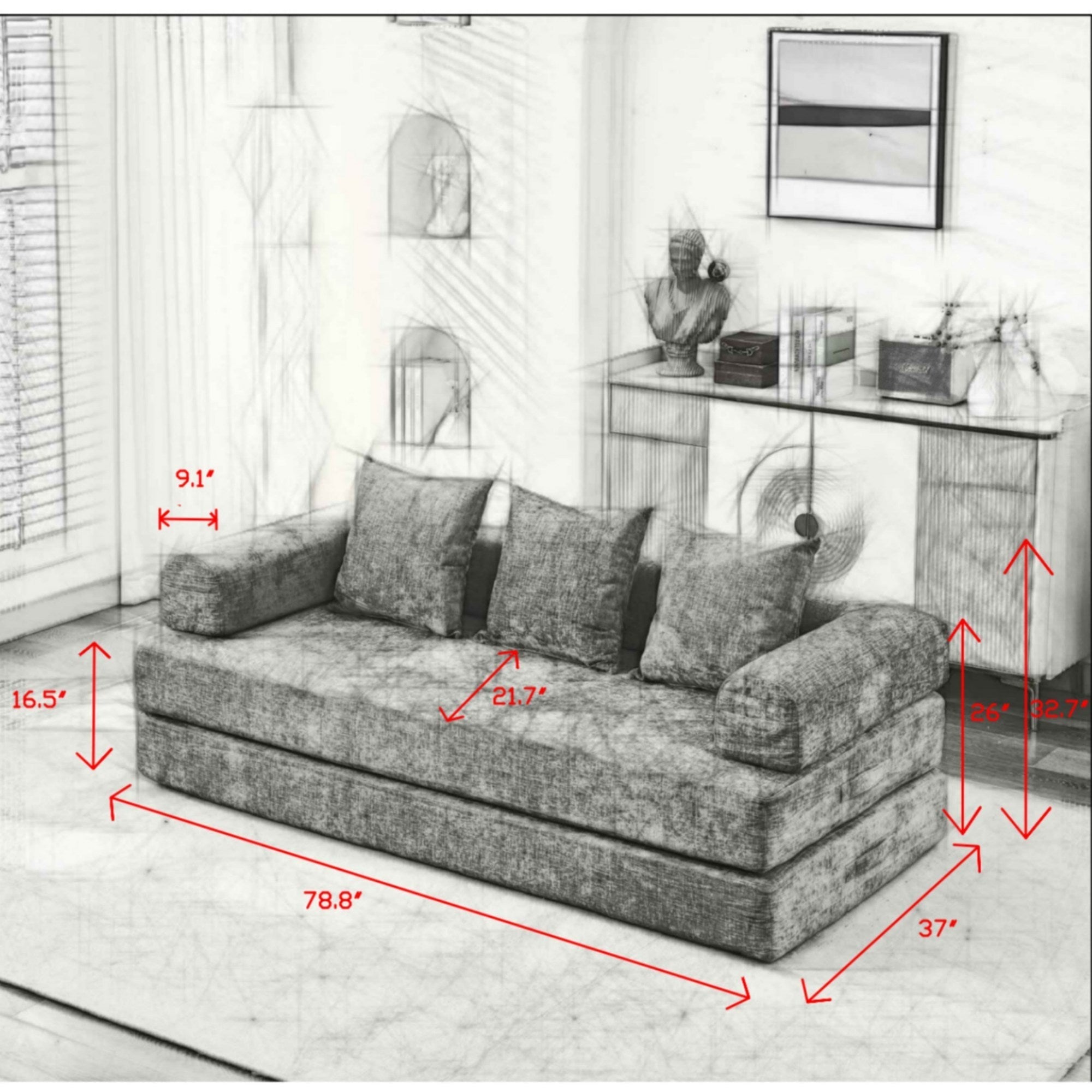 Comfy Convertible Folding Mattress Couch, Floor Sofa Bed - Direct Wicker