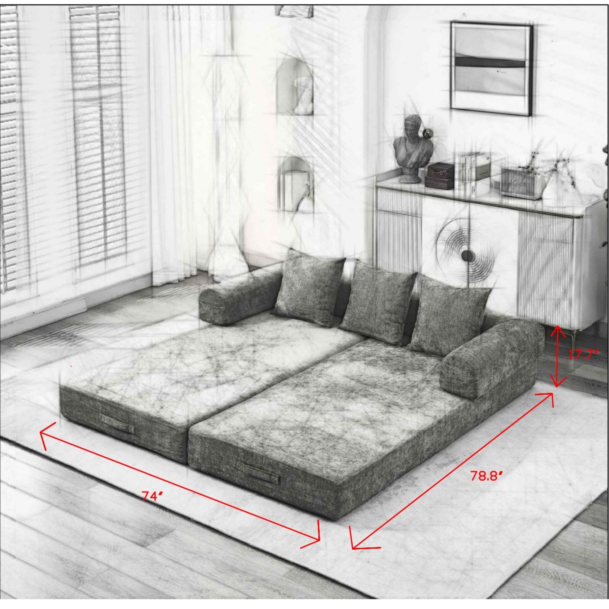 Comfy Convertible Folding Mattress Couch, Floor Sofa Bed - Direct Wicker