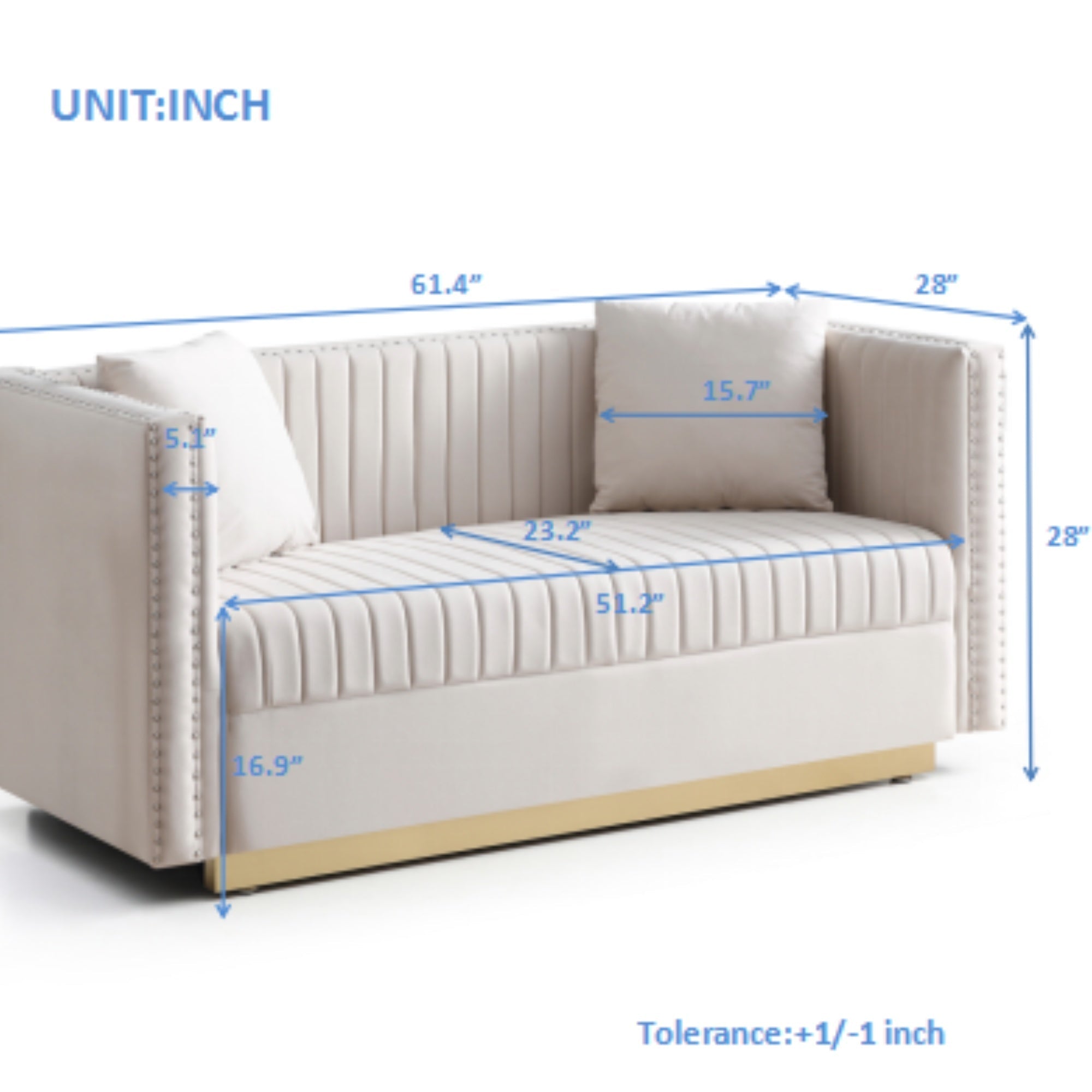 Contemporary Vertical Channel Tufted Velvet Sofa Loveseat (W1117P147302) - Direct Wicker
