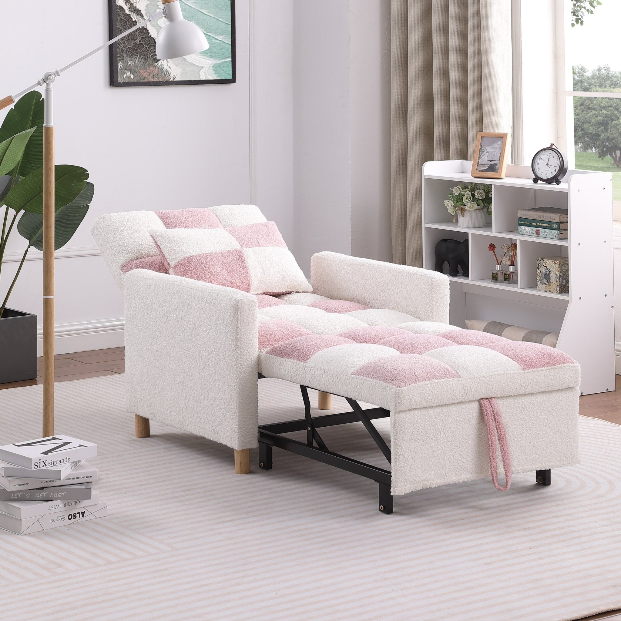 Convertible Sleeper Sofa Chair Bed, Adjustable Chair with Pillow, Multi-Functional Sleeper Chair  - Direct Wicker