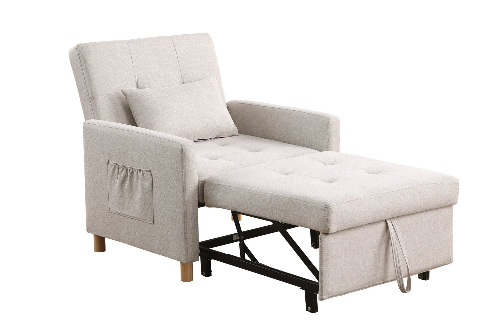 Convertible Sleeper Sofa Chair Bed, Adjustable Chair with Pillow (W1420131261) - Direct Wicker