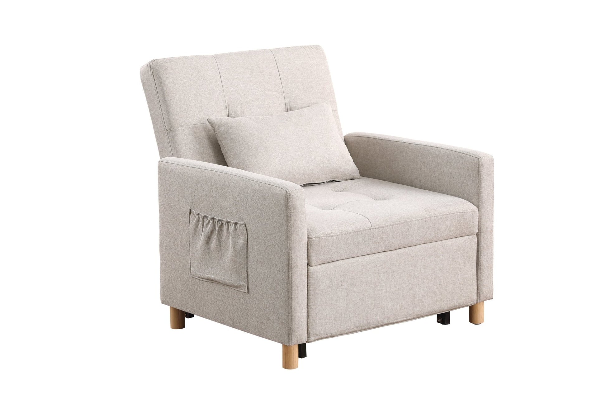 Convertible Sleeper Sofa Chair Bed, Adjustable Chair with Pillow (W1420131261) - Direct Wicker