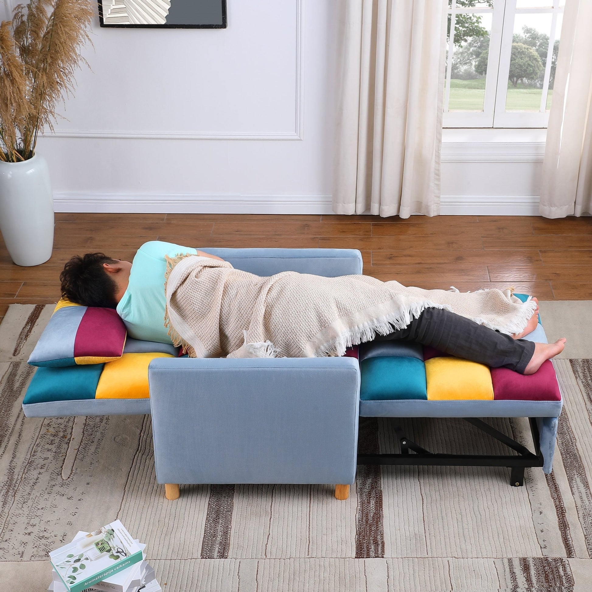 Convertible Sleeper Sofa Chair Bed, Adjustable Chair with Pillow (W142084298) - Direct Wicker