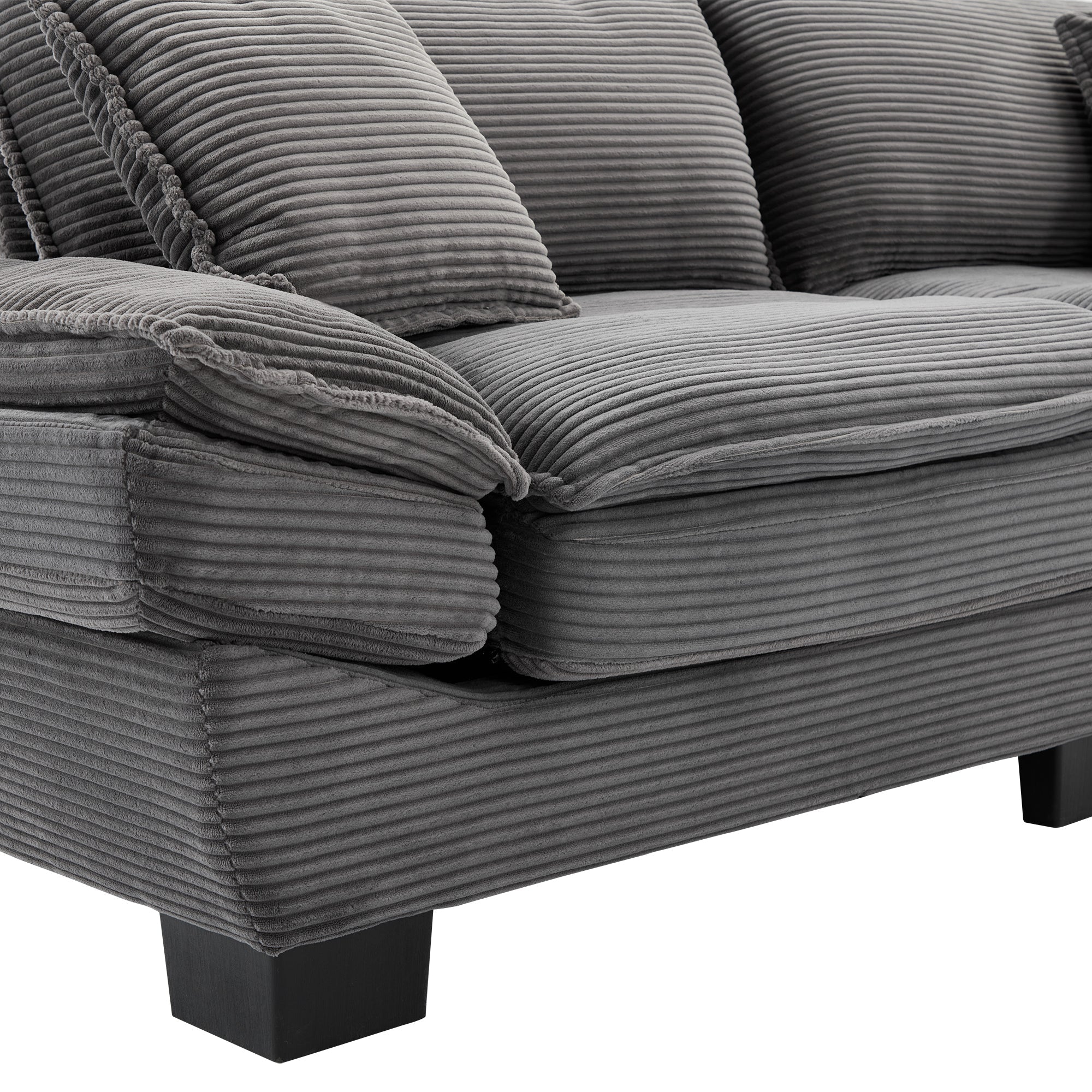 Corduroy Sofa Sleeper Couch Loveseat Sofa with Comfy Pillows (W676P184143) - Direct Wicker