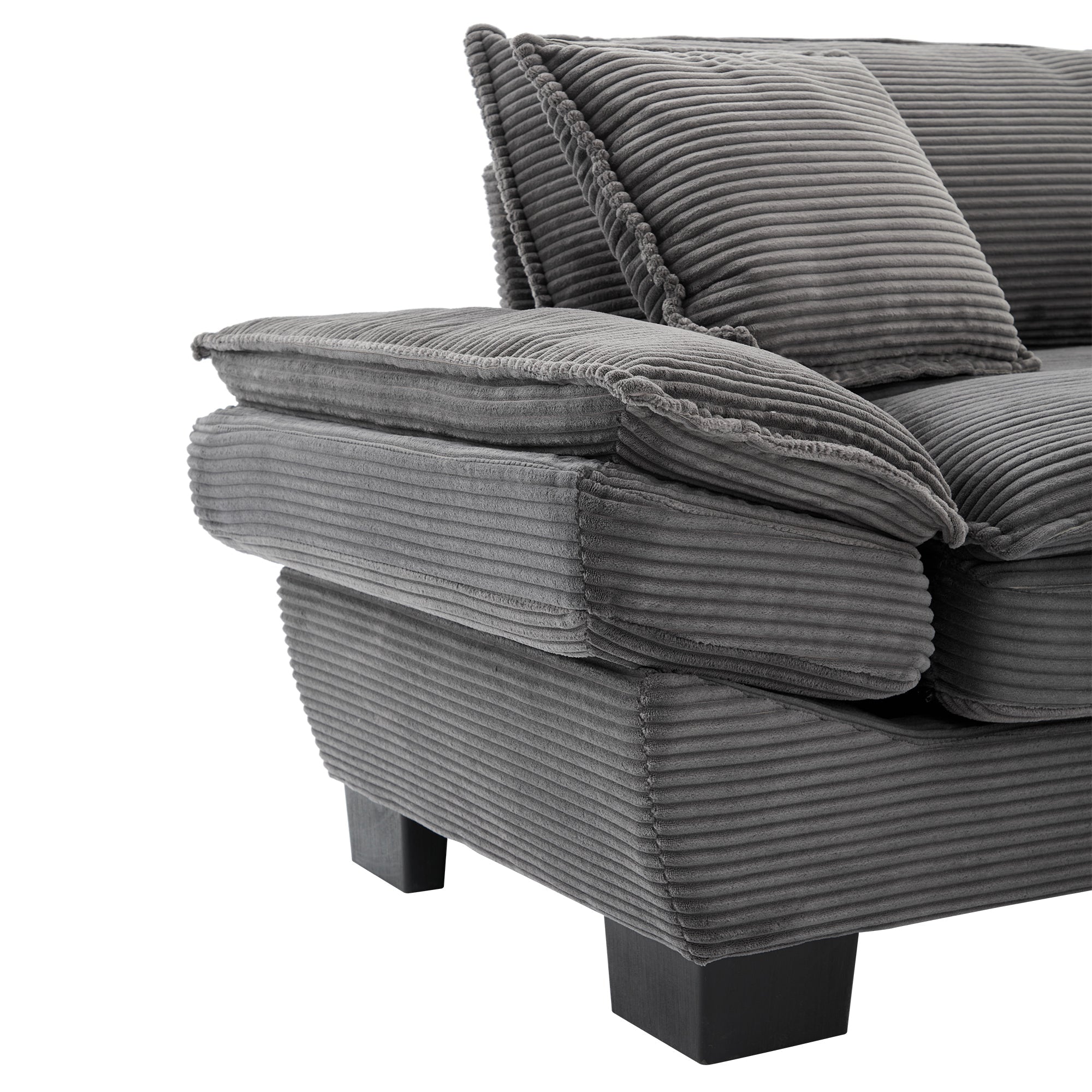 Corduroy Sofa Sleeper Couch Loveseat Sofa with Comfy Pillows (W676P184143) - Direct Wicker