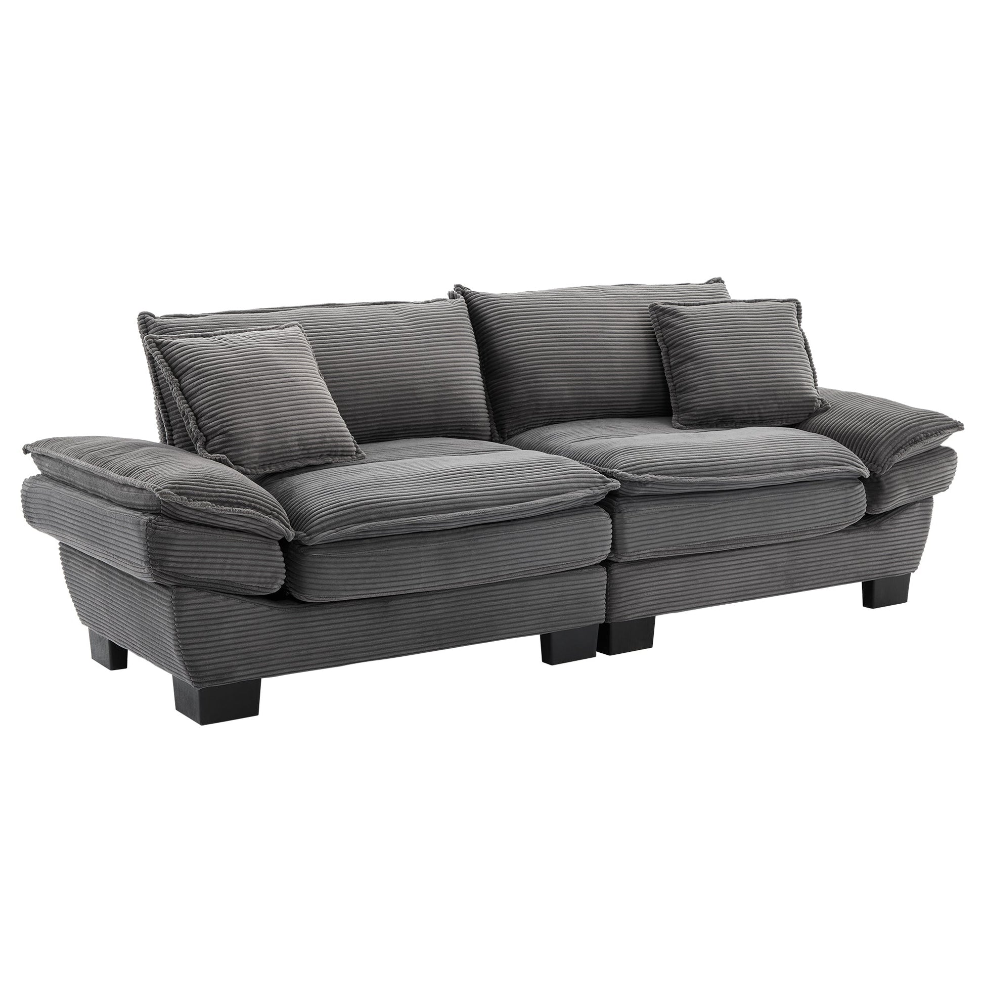 Corduroy Sofa Sleeper Couch Loveseat Sofa with Comfy Pillows (W676P184143) - Direct Wicker