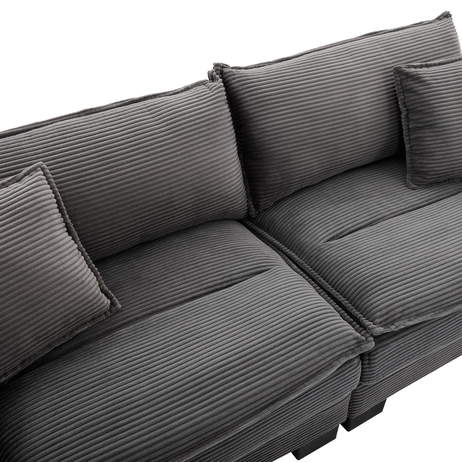 Corduroy Sofa Sleeper Couch Loveseat Sofa with Comfy Pillows (W676P184143) - Direct Wicker
