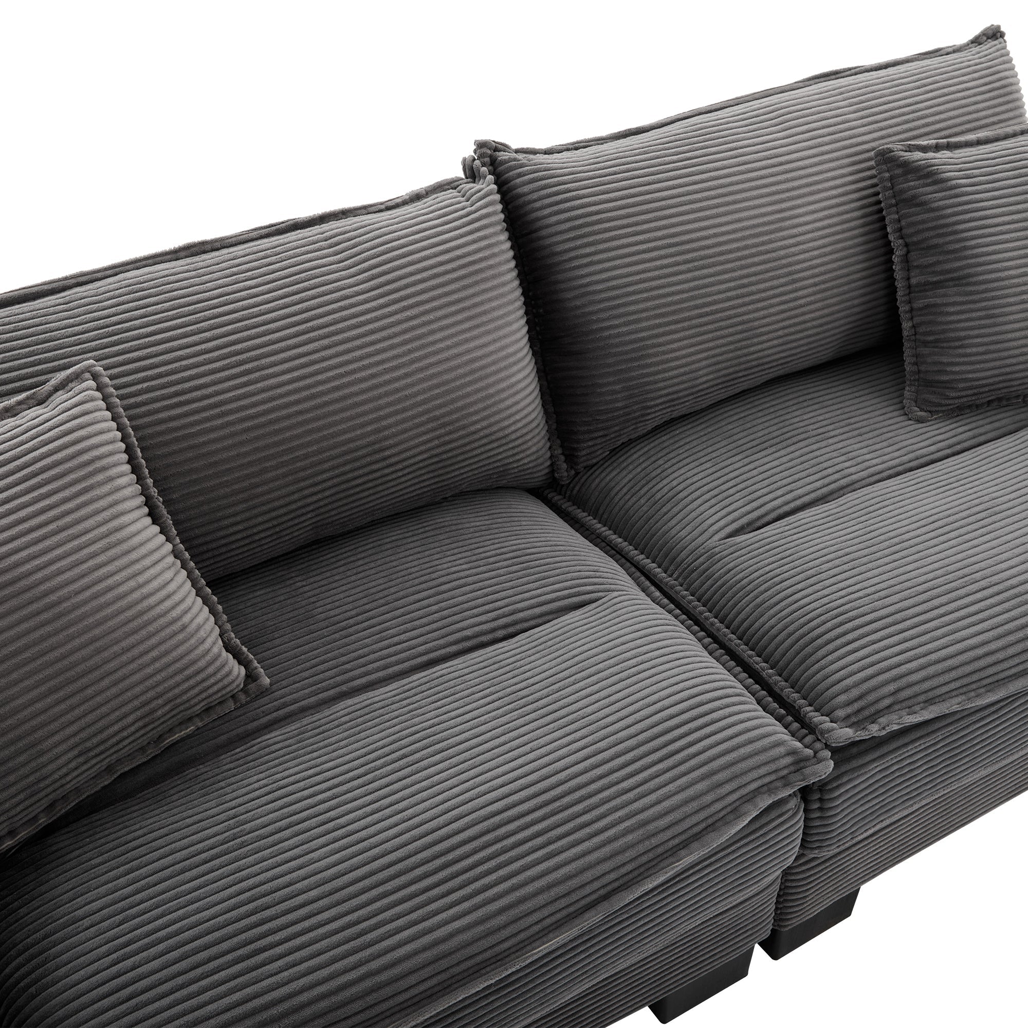 Corduroy Sofa Sleeper Couch Loveseat Sofa with Comfy Pillows (W676P184143) - Direct Wicker