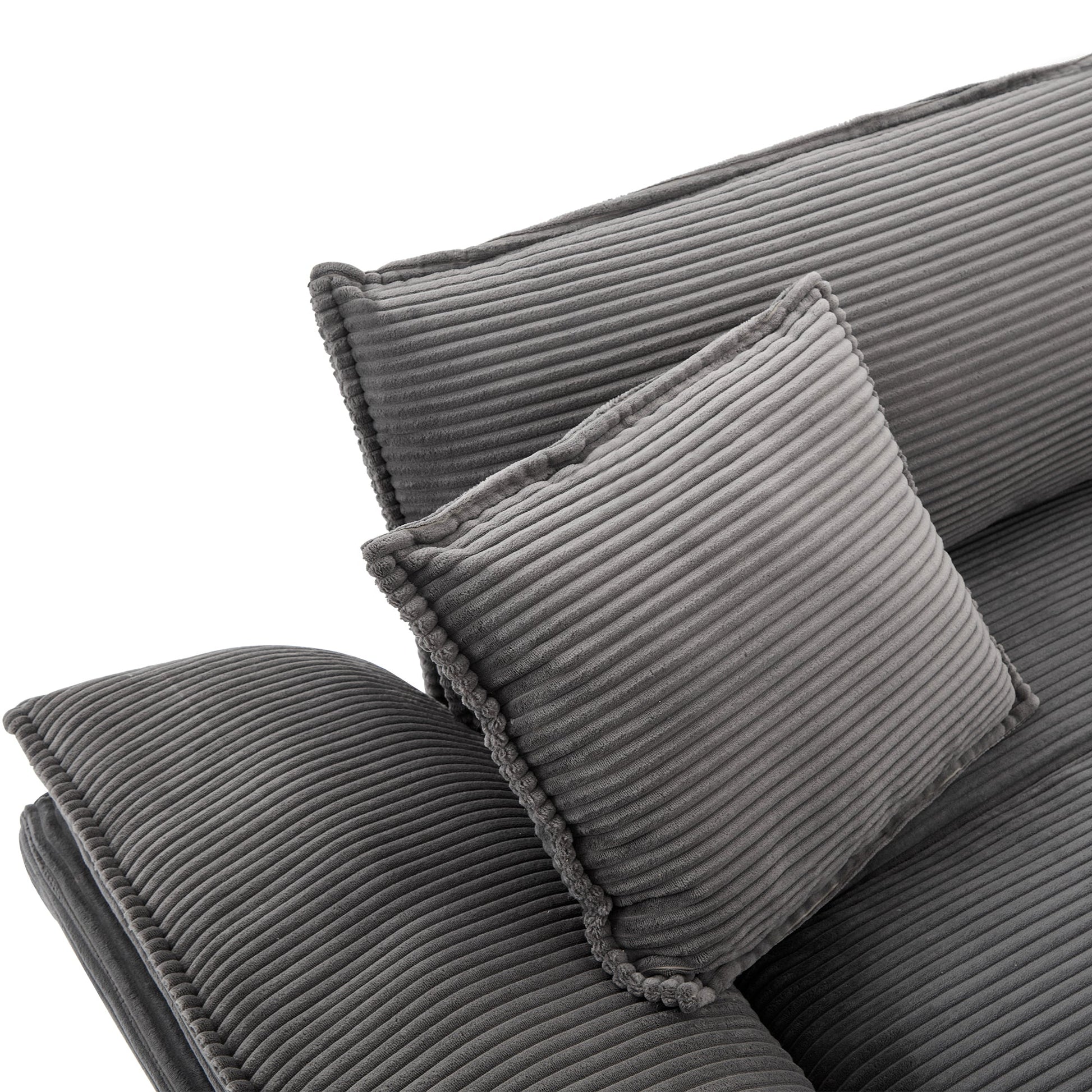 Corduroy Sofa Sleeper Couch Loveseat Sofa with Comfy Pillows (W676P184143) - Direct Wicker