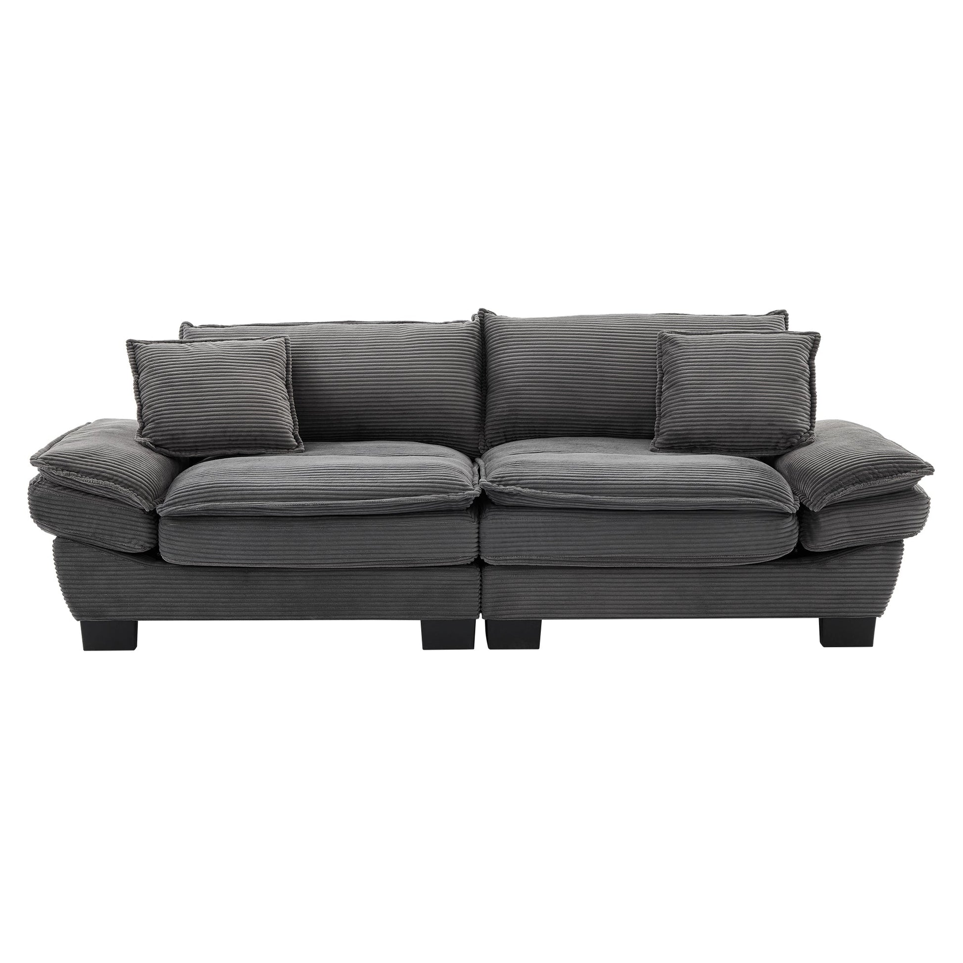 Corduroy Sofa Sleeper Couch Loveseat Sofa with Comfy Pillows (W676P184143) - Direct Wicker