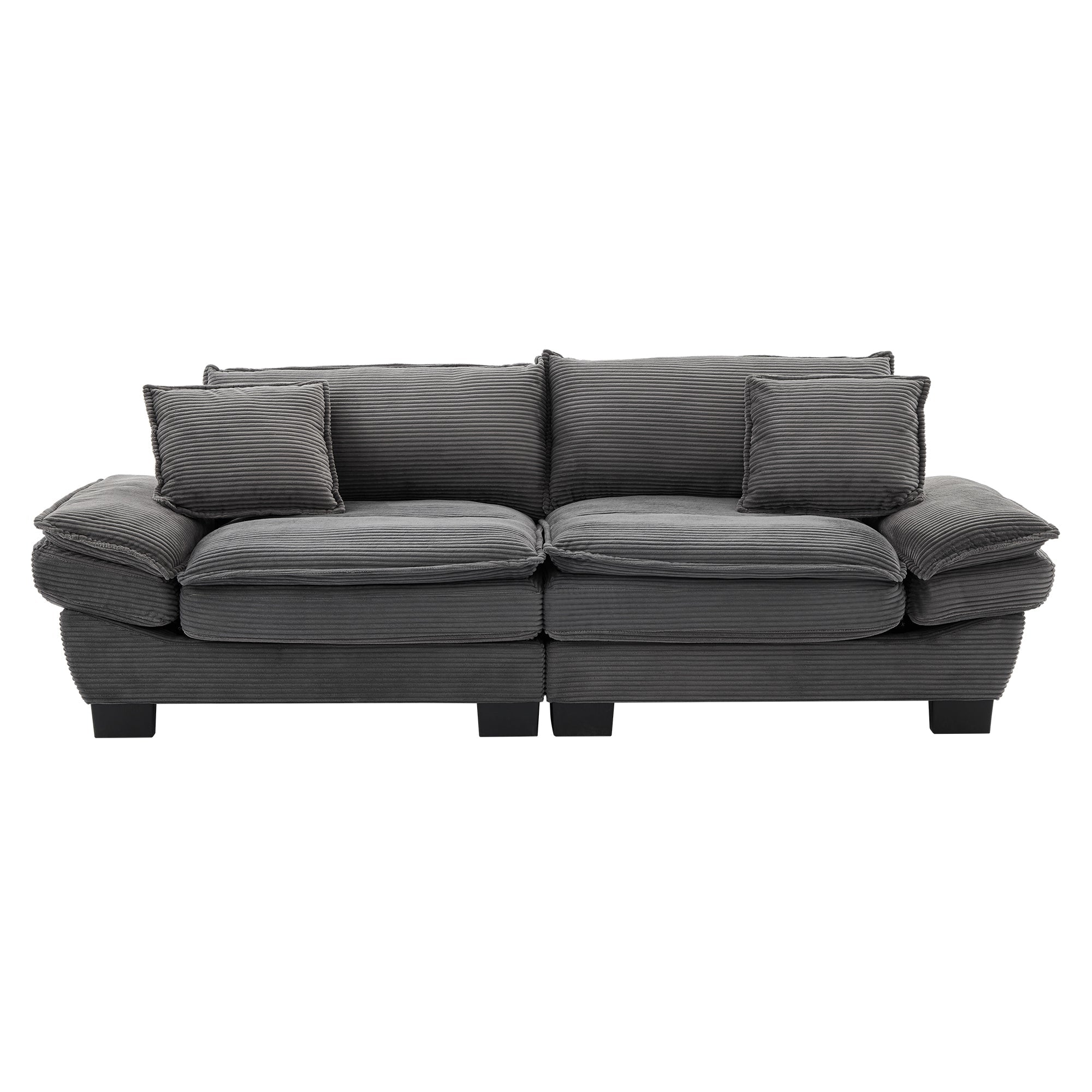 Corduroy Sofa Sleeper Couch Loveseat Sofa with Comfy Pillows (W676P184143) - Direct Wicker