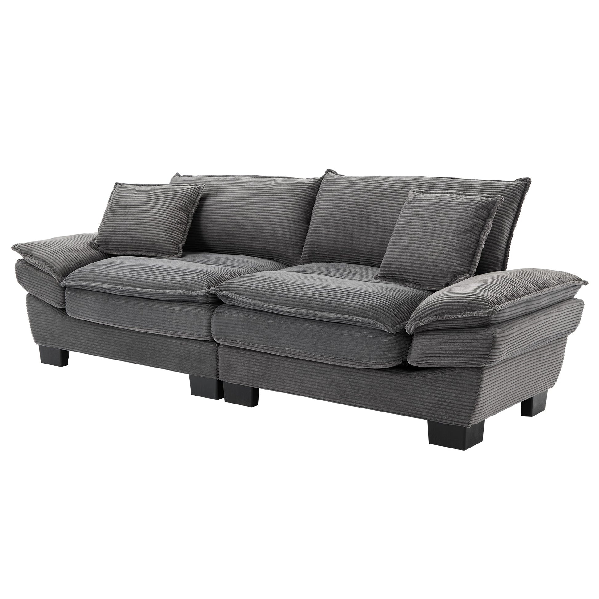 Corduroy Sofa Sleeper Couch Loveseat Sofa with Comfy Pillows (W676P184143) - Direct Wicker