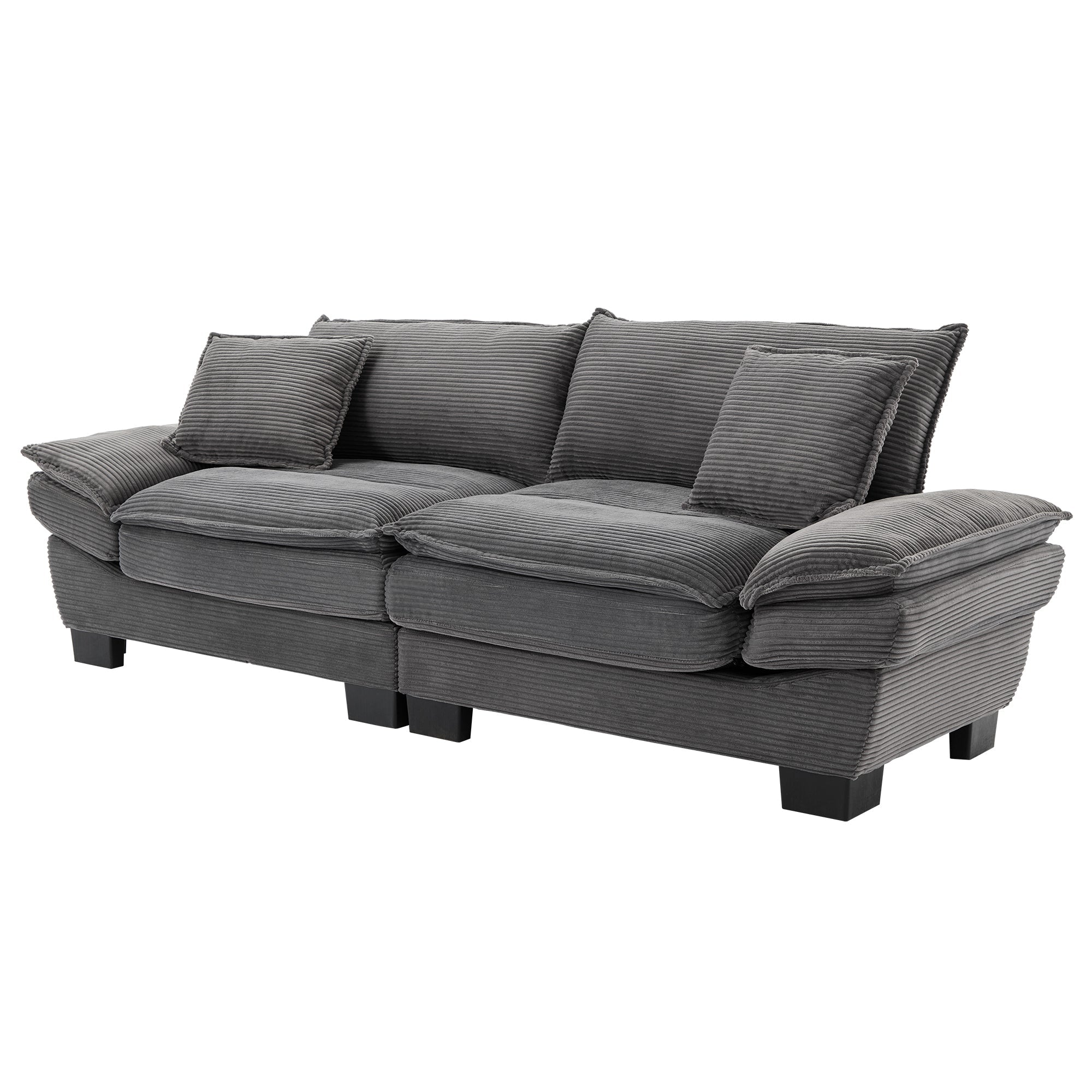 Corduroy Sofa Sleeper Couch Loveseat Sofa with Comfy Pillows (W676P184143) - Direct Wicker