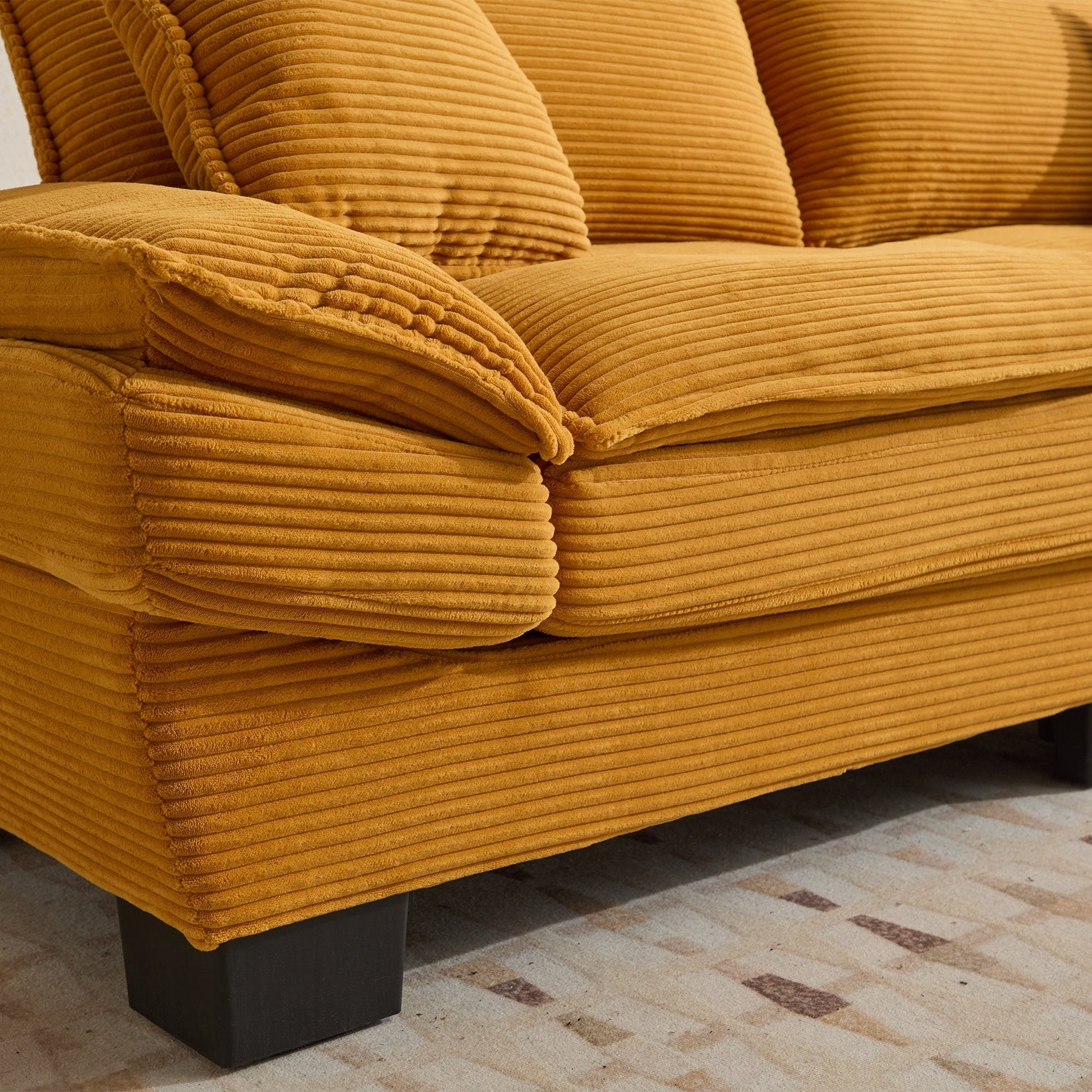 Corduroy Sofa Sleeper Couch Loveseat Sofa with Pillows Comfy Upholstered (W676P184141) - Direct Wicker