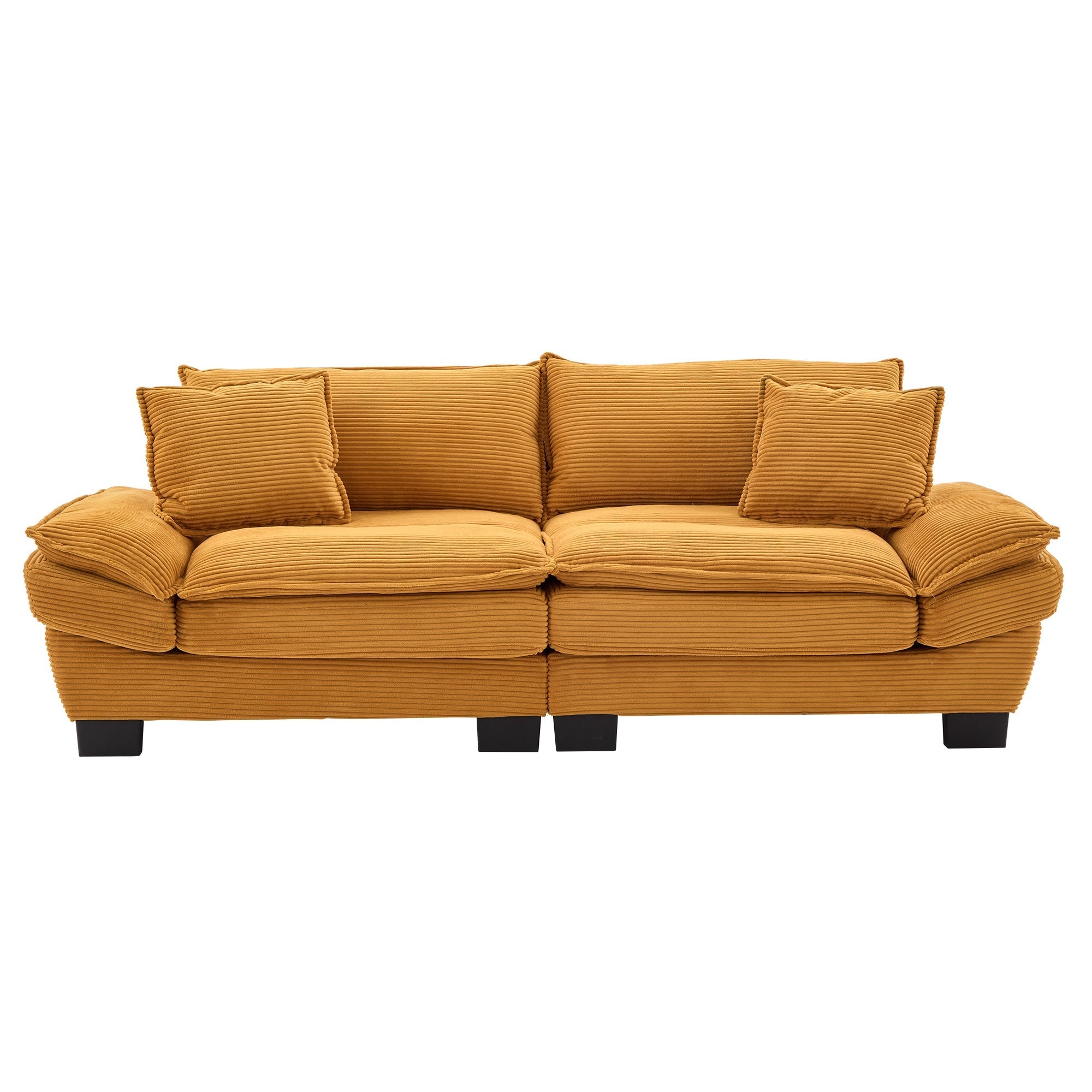 Corduroy Sofa Sleeper Couch Loveseat Sofa with Pillows Comfy Upholstered (W676P184141) - Direct Wicker