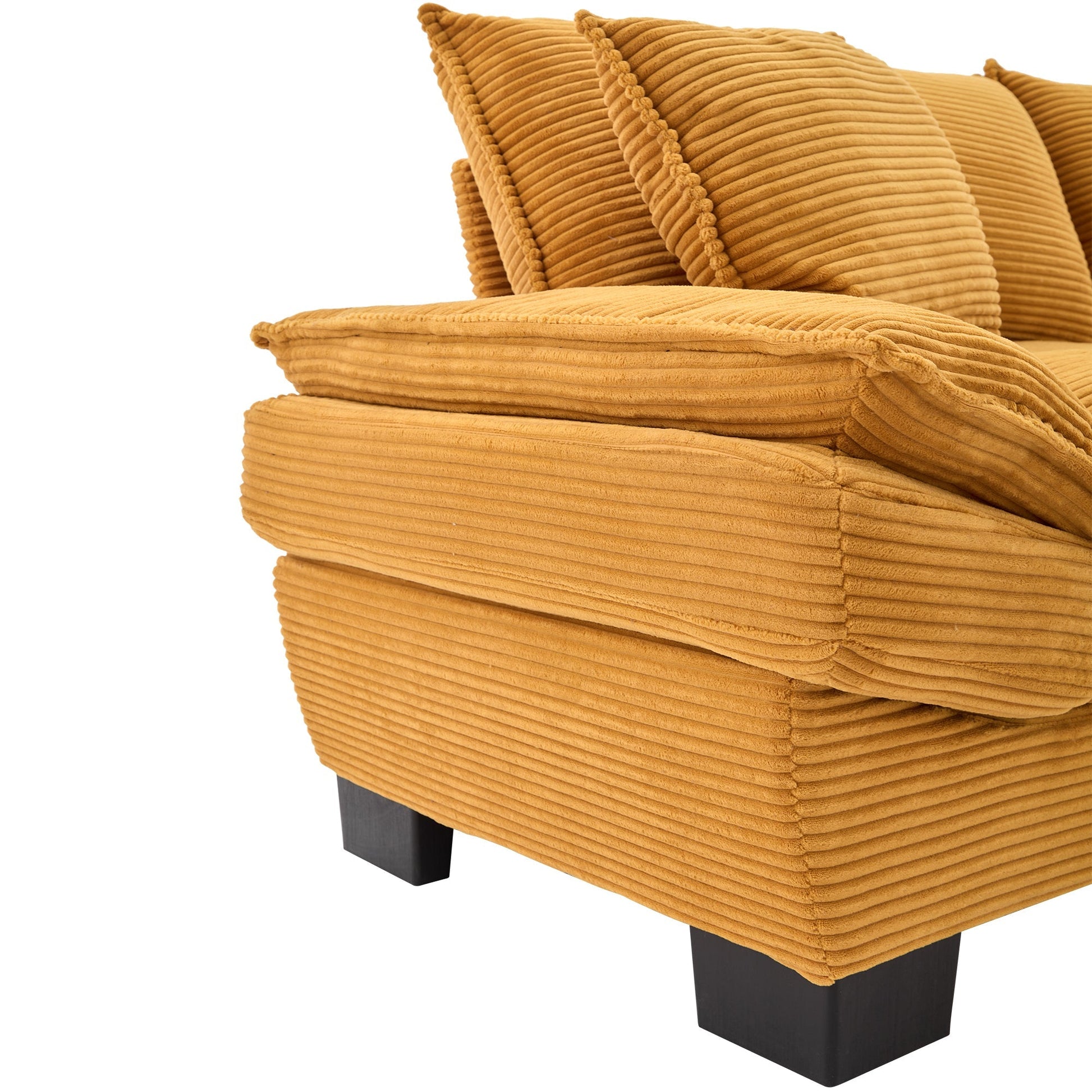 Corduroy Sofa Sleeper Couch Loveseat Sofa with Pillows Comfy Upholstered (W676P184141) - Direct Wicker