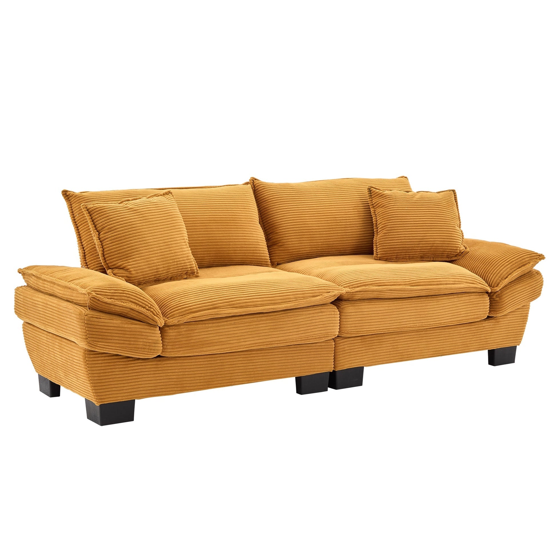 Corduroy Sofa Sleeper Couch Loveseat Sofa with Pillows Comfy Upholstered (W676P184141) - Direct Wicker