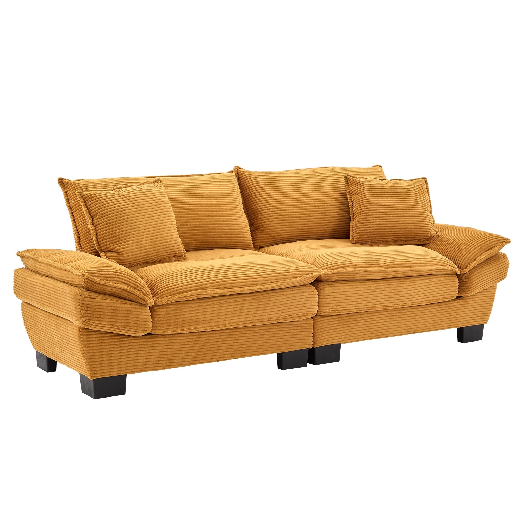 Corduroy Sofa Sleeper Couch Loveseat Sofa with Pillows Comfy Upholstered (W676P184141) - Direct Wicker