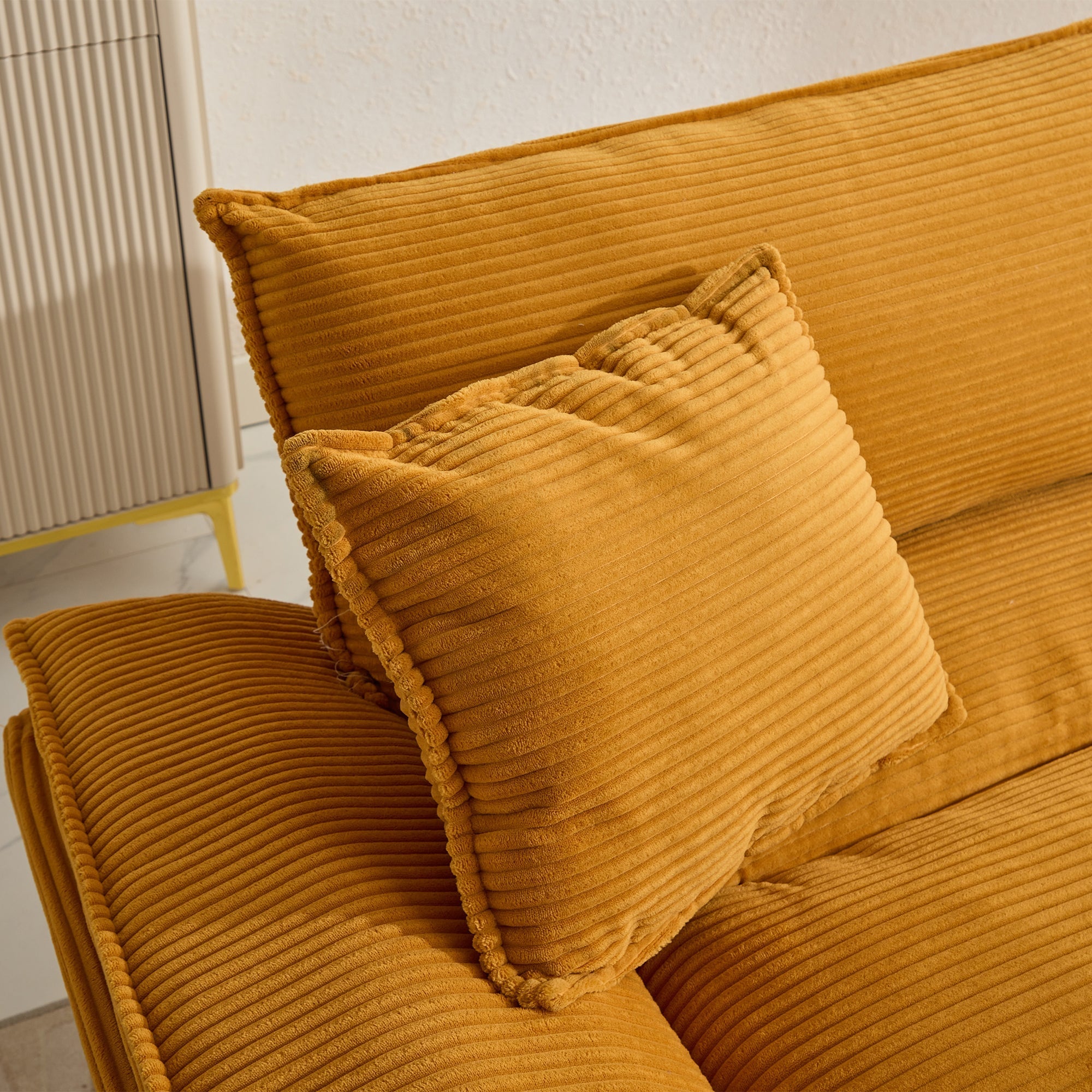 Corduroy Sofa Sleeper Couch Loveseat Sofa with Pillows Comfy Upholstered (W676P184141) - Direct Wicker