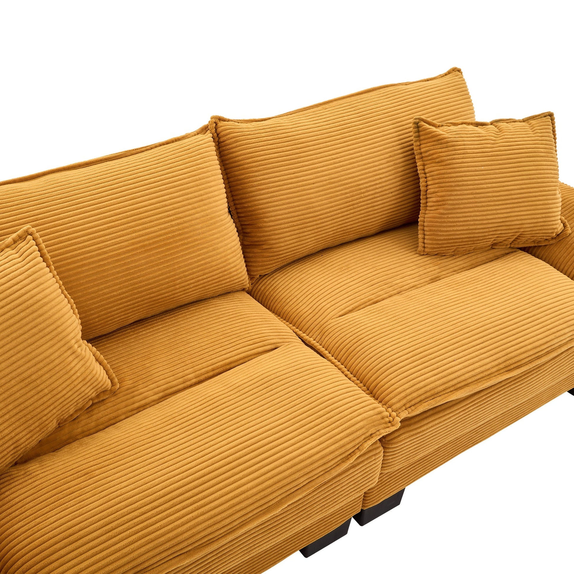 Corduroy Sofa Sleeper Couch Loveseat Sofa with Pillows Comfy Upholstered (W676P184141) - Direct Wicker