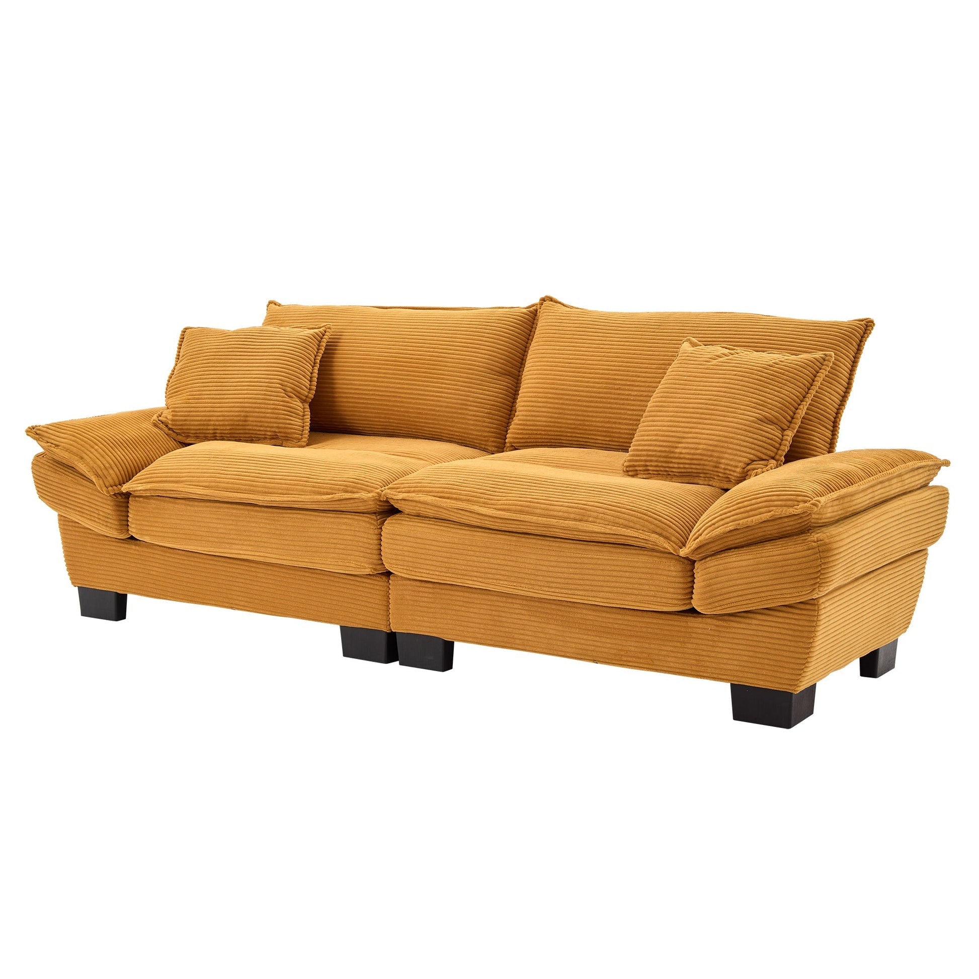 Corduroy Sofa Sleeper Couch Loveseat Sofa with Pillows Comfy Upholstered (W676P184141) - Direct Wicker