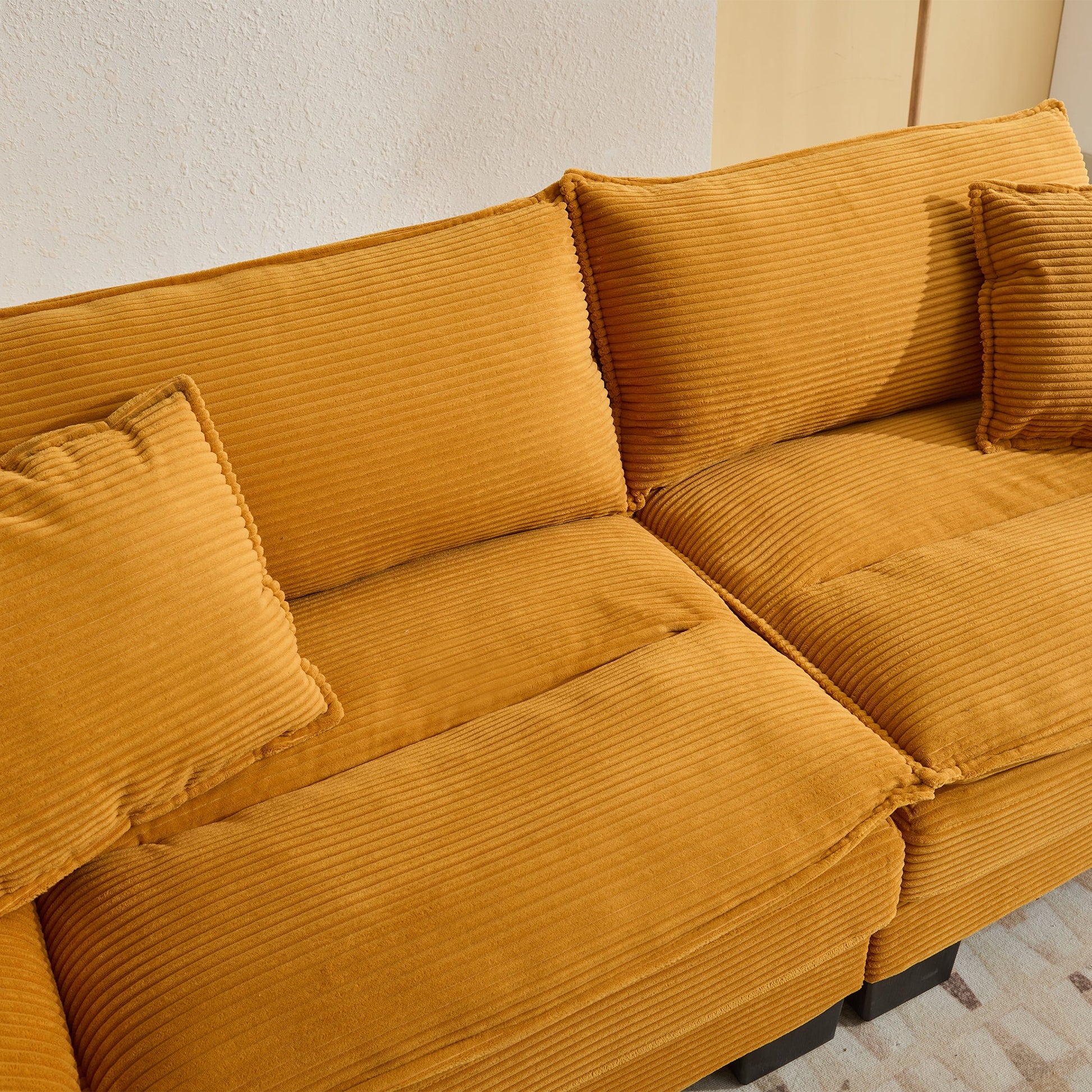 Corduroy Sofa Sleeper Couch Loveseat Sofa with Pillows Comfy Upholstered (W676P184141) - Direct Wicker