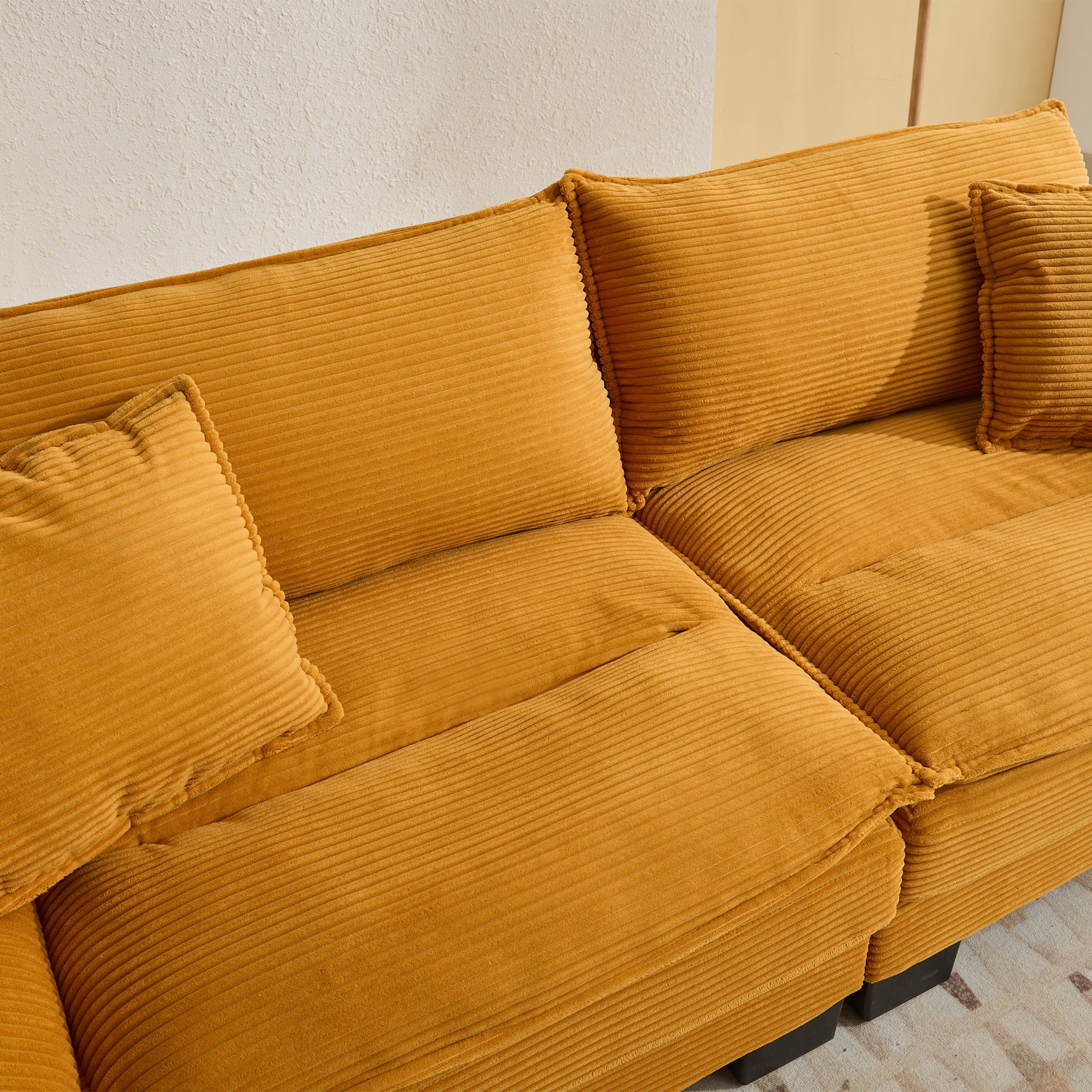 Corduroy Sofa Sleeper Couch Loveseat Sofa with Pillows Comfy Upholstered (W676P184141) - Direct Wicker