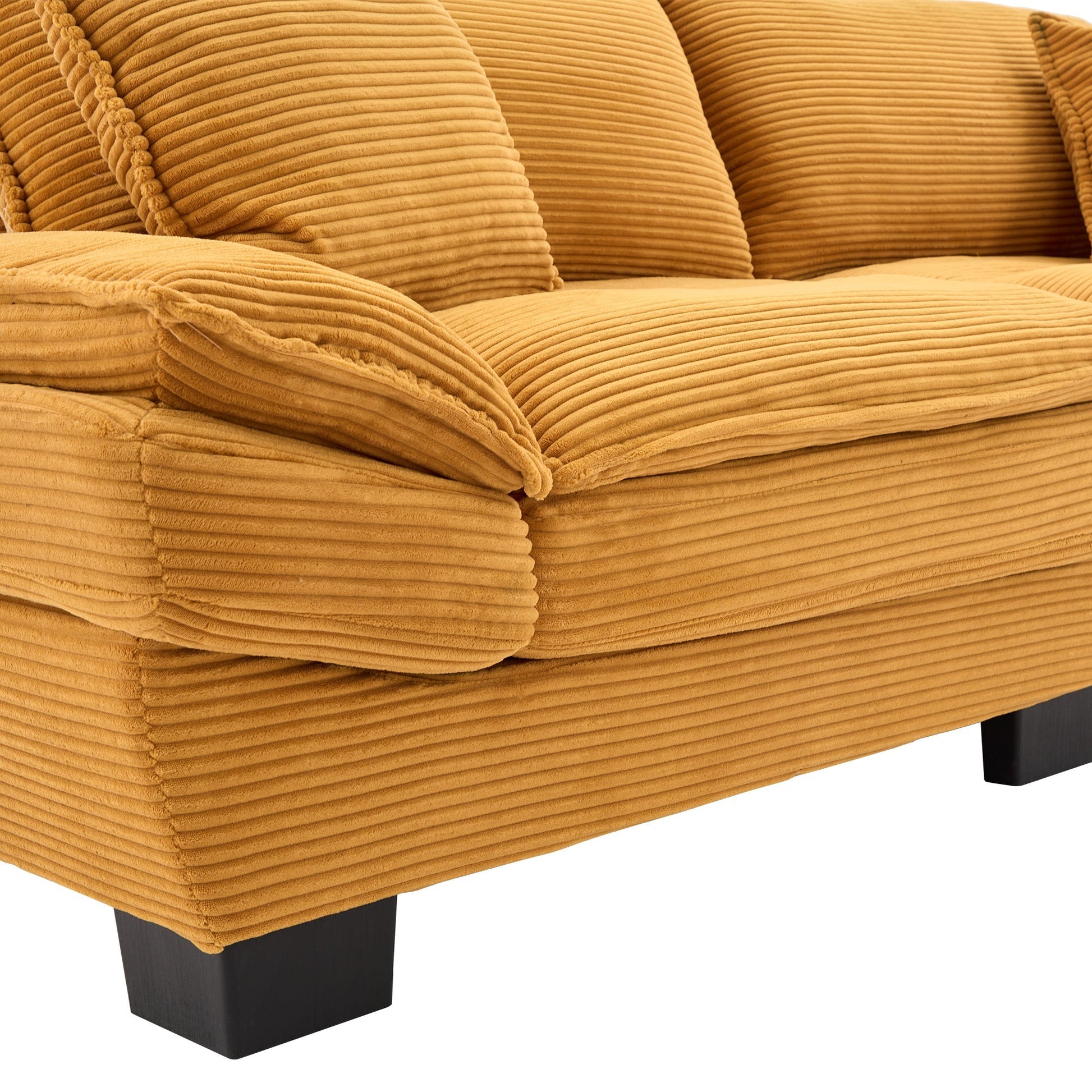 Corduroy Sofa Sleeper Couch Loveseat Sofa with Pillows Comfy Upholstered (W676P184141) - Direct Wicker