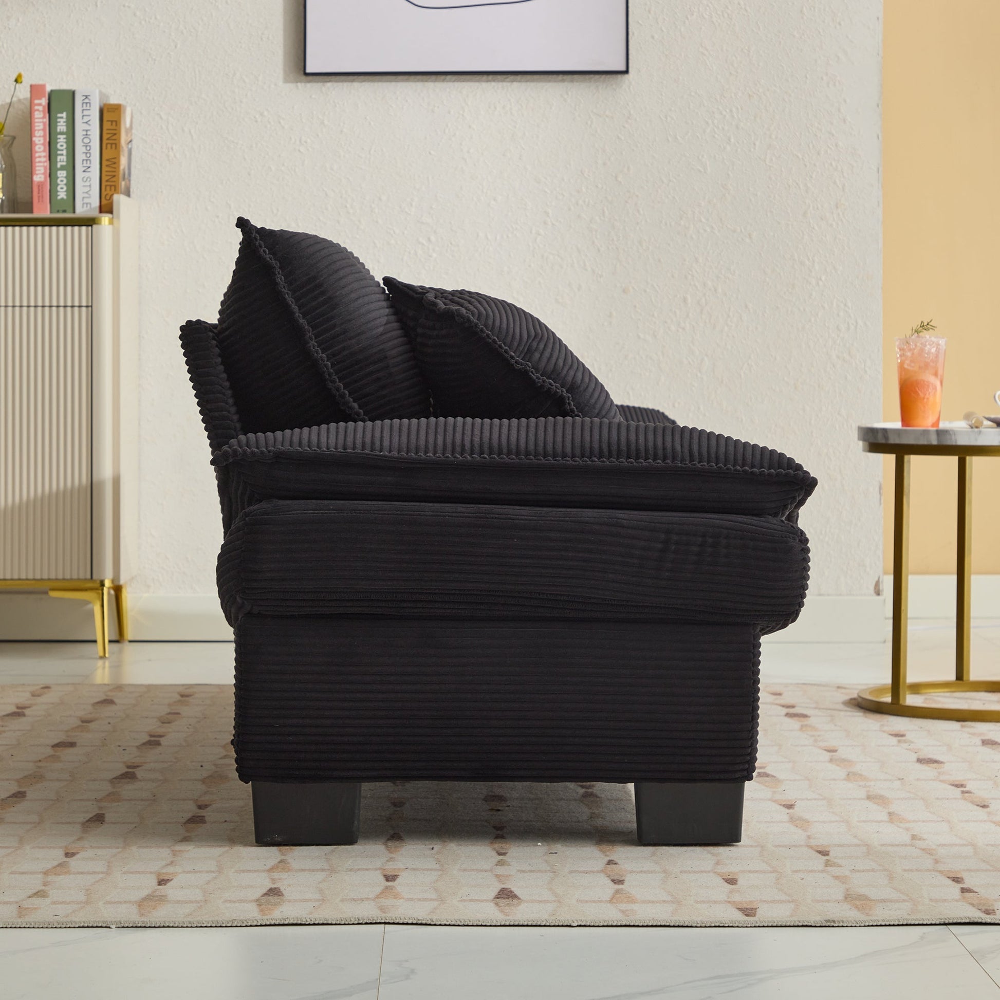 Corduroy Sofa Sleeper Couch Loveseat Sofa with Pillows (W676P184130) - Direct Wicker