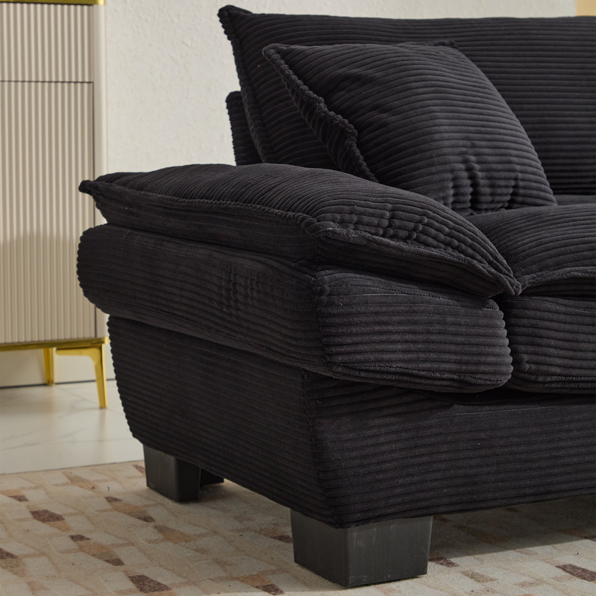Corduroy Sofa Sleeper Couch Loveseat Sofa with Pillows (W676P184130) - Direct Wicker