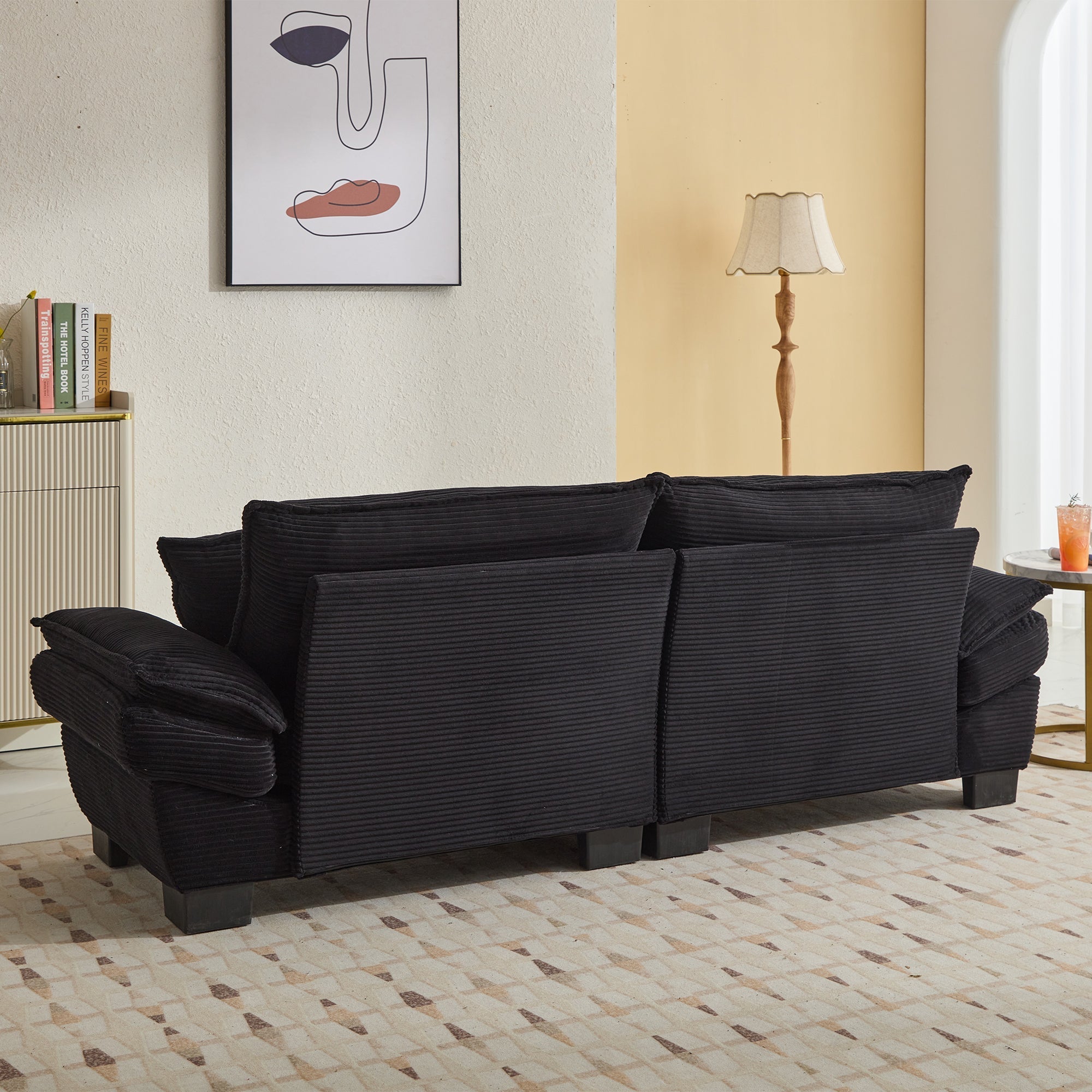 Corduroy Sofa Sleeper Couch Loveseat Sofa with Pillows (W676P184130) - Direct Wicker