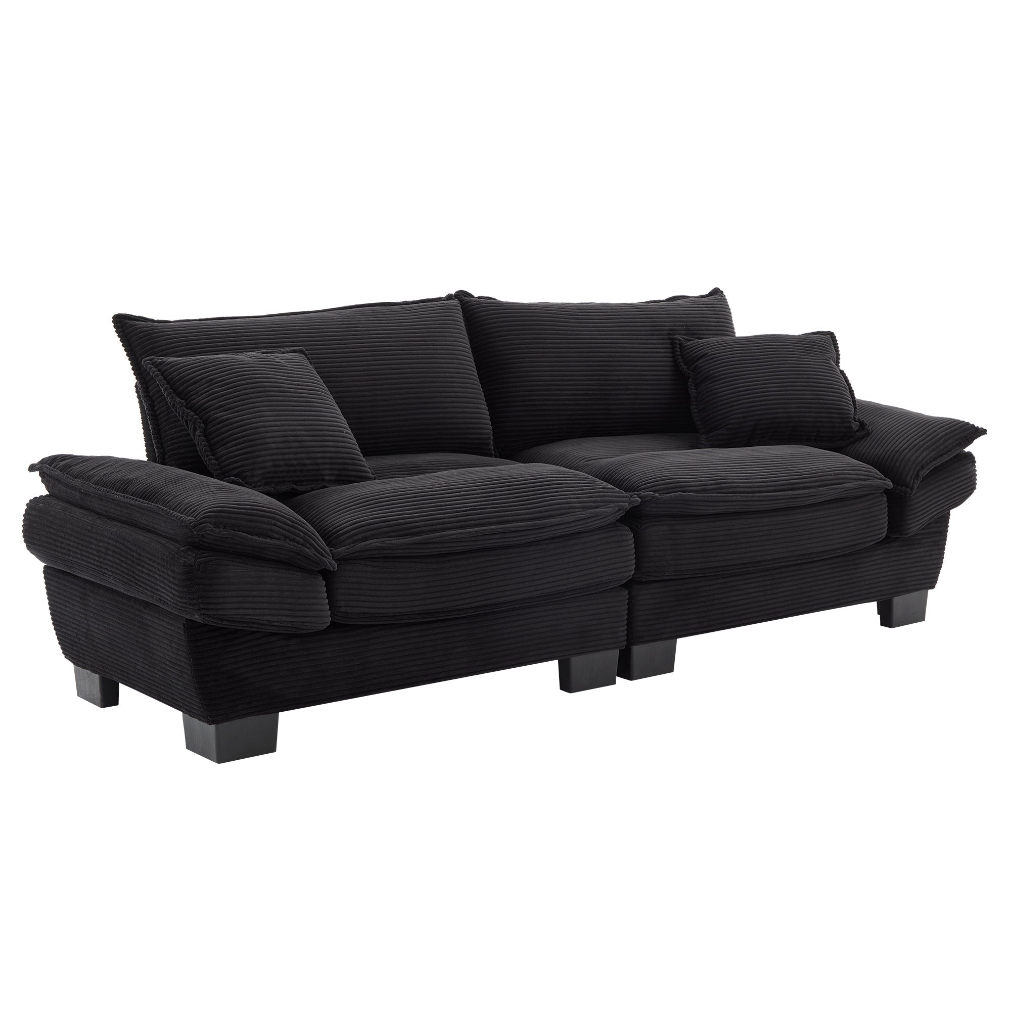Corduroy Sofa Sleeper Couch Loveseat Sofa with Pillows (W676P184130) - Direct Wicker