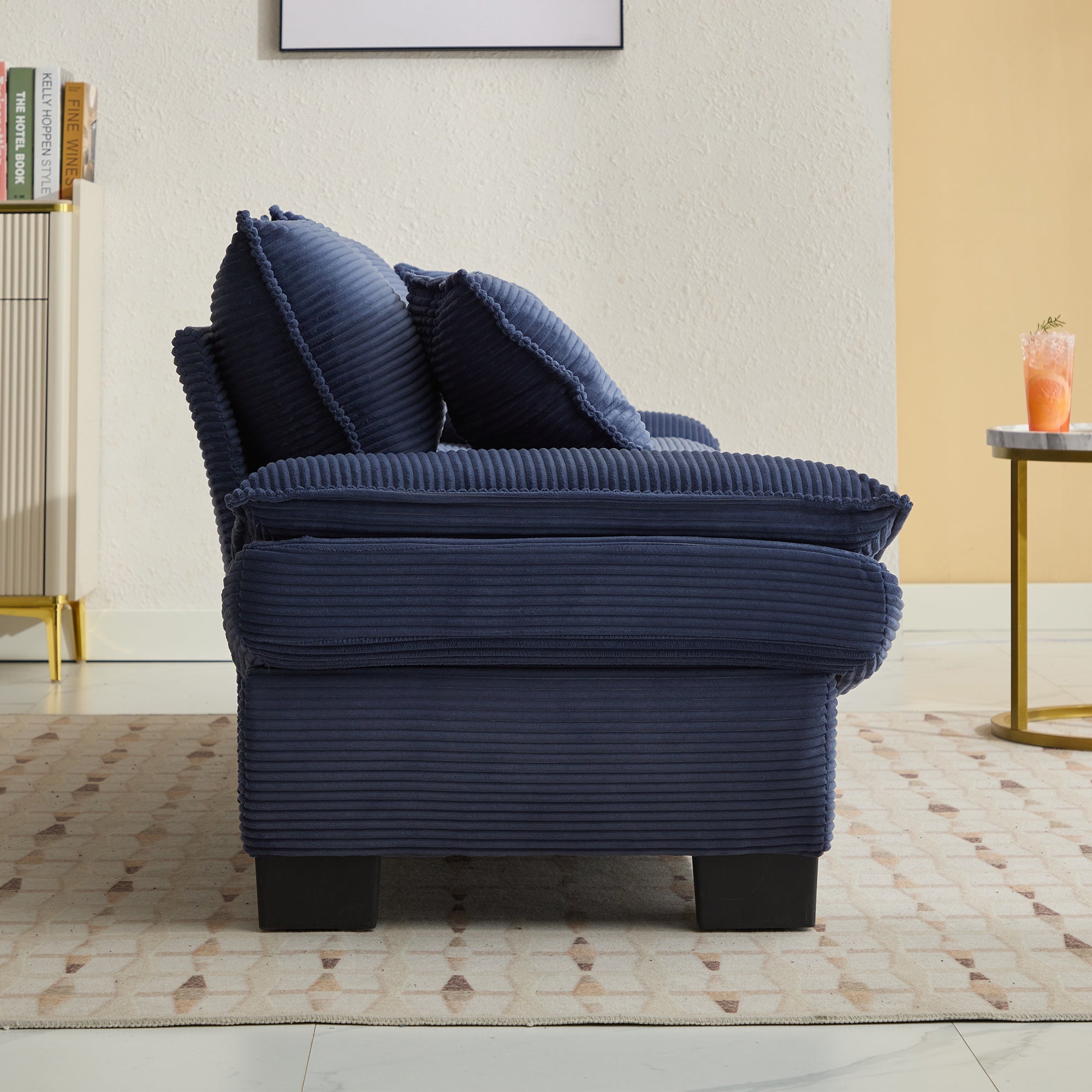 Corduroy Sofa Sleeper Couch Loveseat Sofa with Pillows (W676P184142) - Direct Wicker