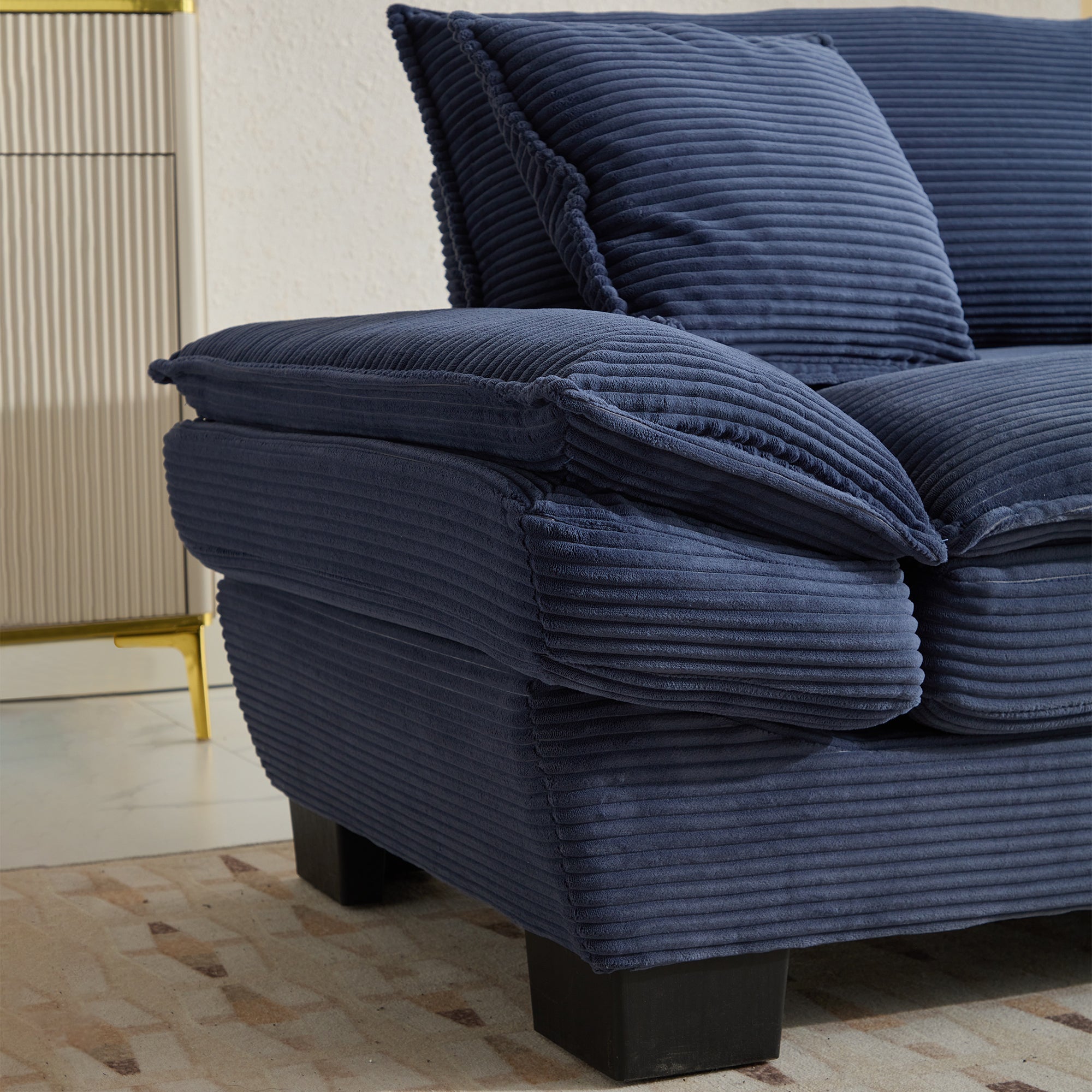 Corduroy Sofa Sleeper Couch Loveseat Sofa with Pillows (W676P184142) - Direct Wicker