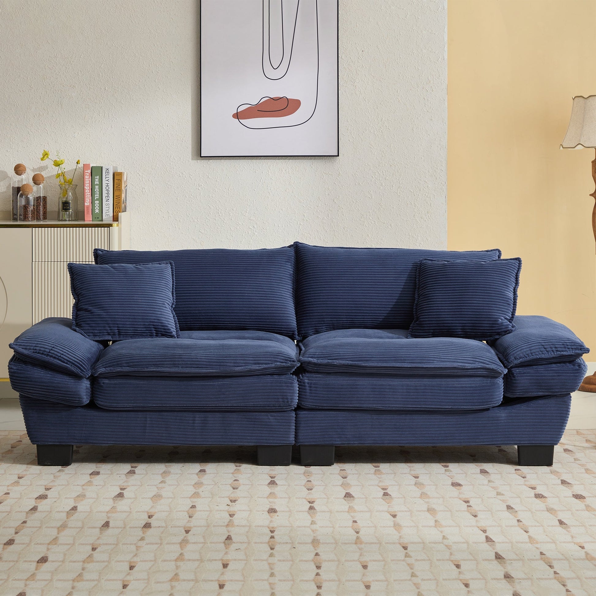 Corduroy Sofa Sleeper Couch Loveseat Sofa with Pillows (W676P184142) - Direct Wicker