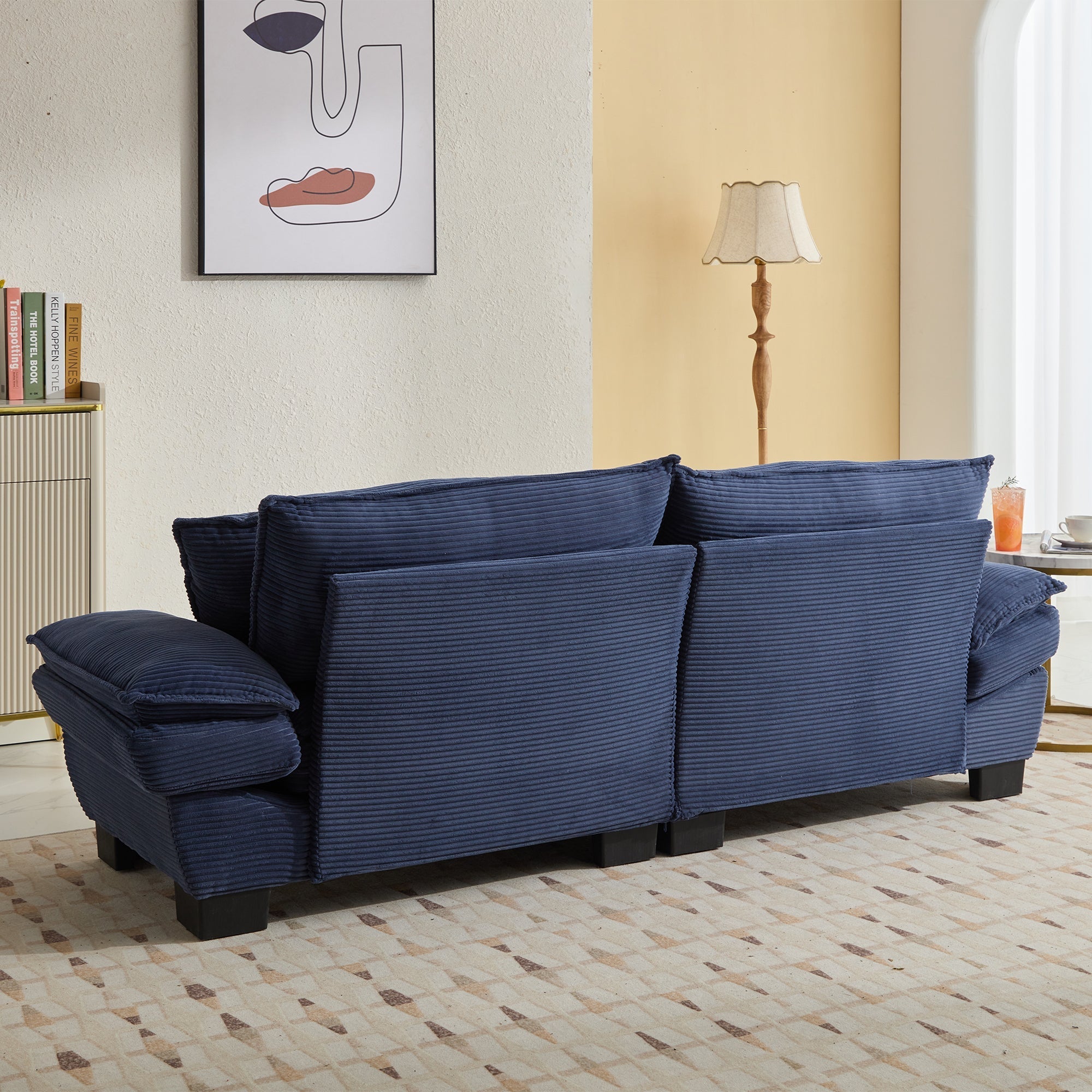 Corduroy Sofa Sleeper Couch Loveseat Sofa with Pillows (W676P184142) - Direct Wicker