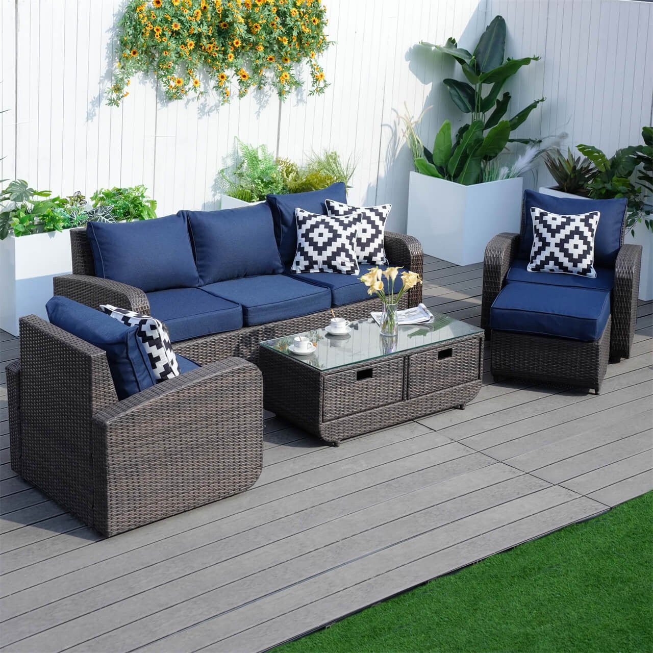 Cushion Covers for Outdoor Conversation Sofa Set (PAS - 1515 - Cushion Covers) - Direct Wicker