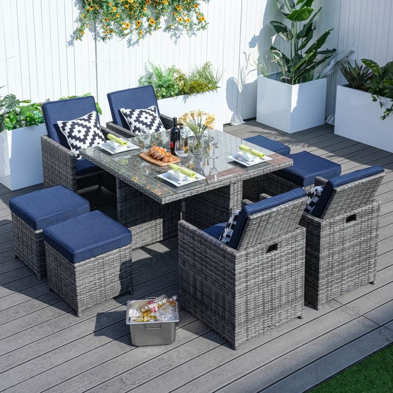 Cushion Covers for Patio Dining Set (PAD - 3233B - Cushion - Covers) - Direct Wicker