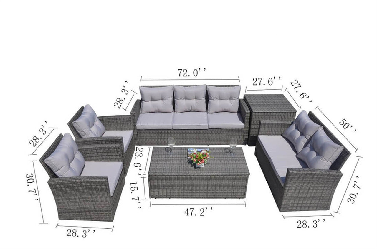 Cushions for Direct Wicker's 7 Seats Outdoor Conversation Set (PAS - 1503 - Set - Cushions) - Direct Wicker