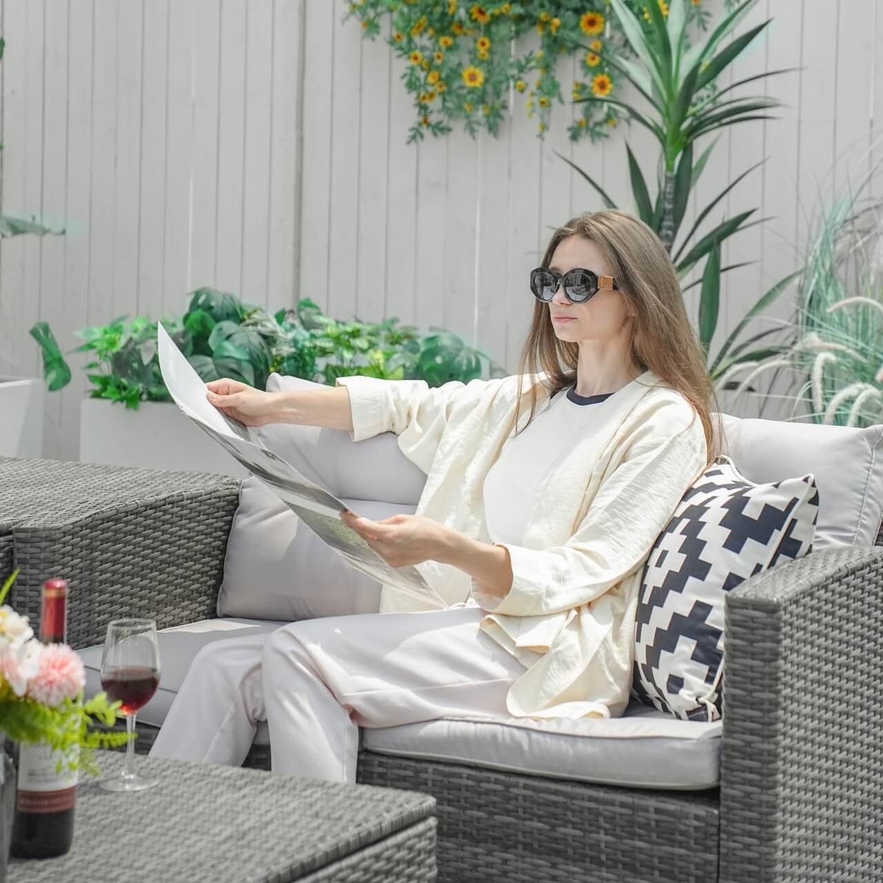 Cushions for Direct Wicker's 7 Seats Outdoor Conversation Set (PAS - 1503 - Set - Cushions) - Direct Wicker